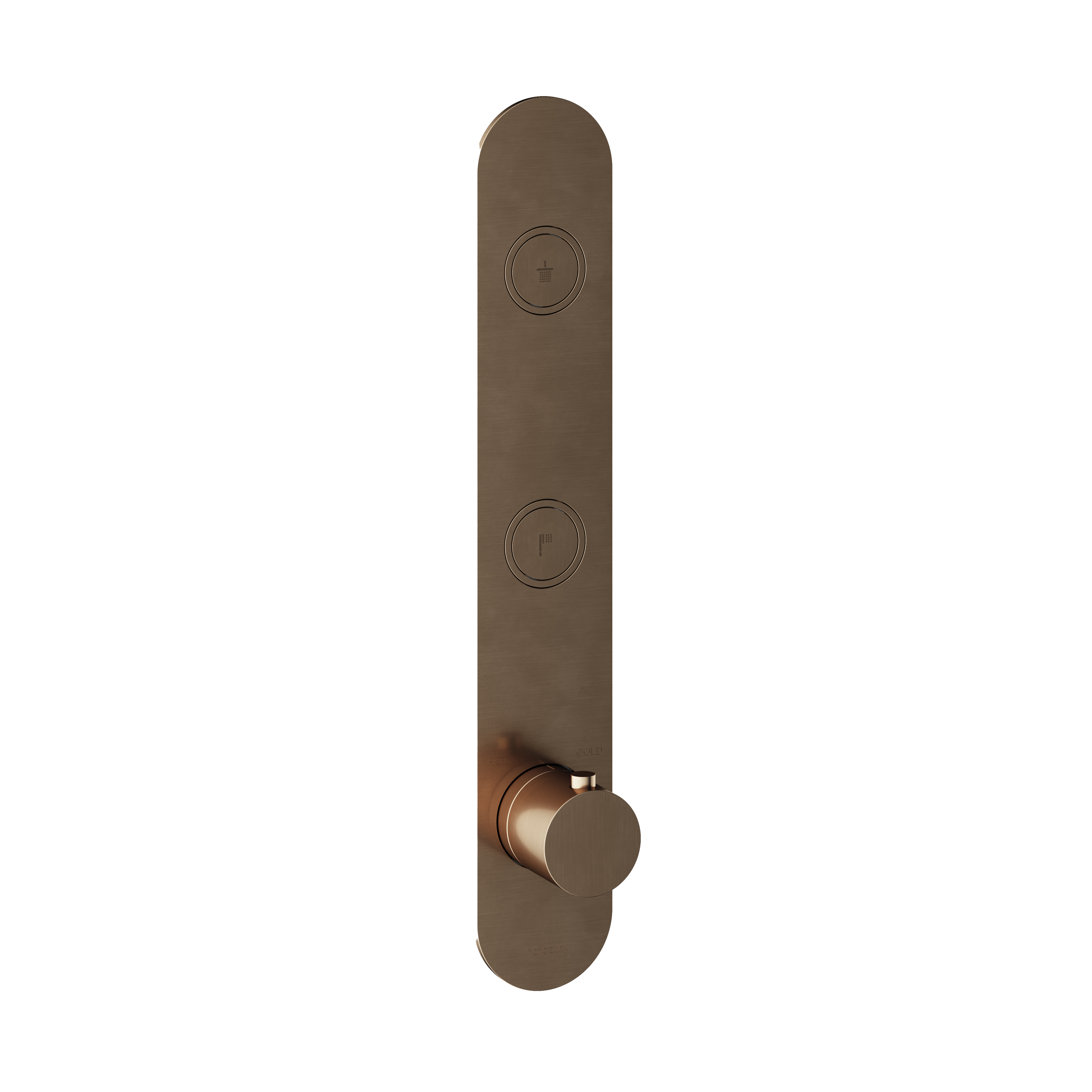 Hotbath Cobber afbouwdeel inbouwthermostaat met 2 pushbuttons PB066EXTAB Verouderd Messing