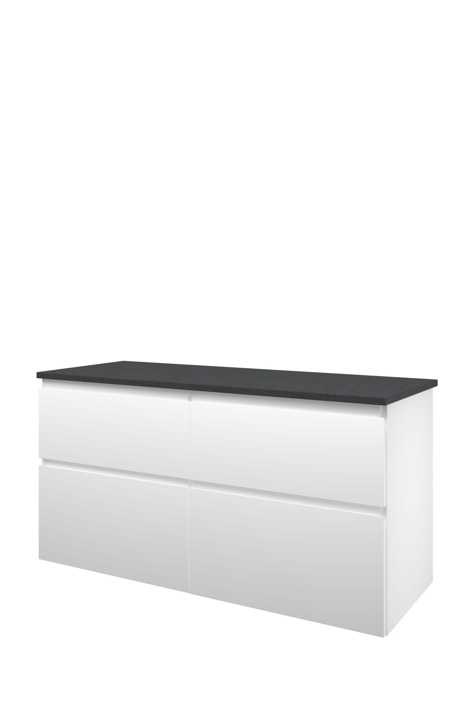 Proline Top afdekplaat hardsteen onderk. 4 la a-symm. DBSC2x60MW H620xB1200xD460 Mat wit / Blue stone