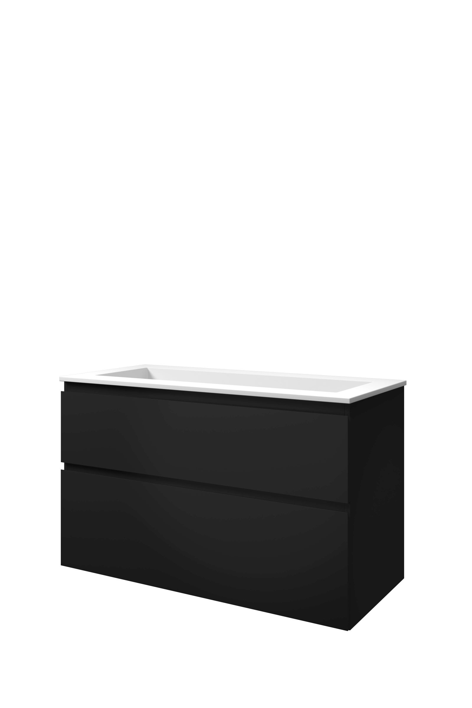 Proline set polystone Elegant wast. z. krgt. en onderk. a-sym. 1816436 Mat zwart/Mat wit H620xB1000xD460
