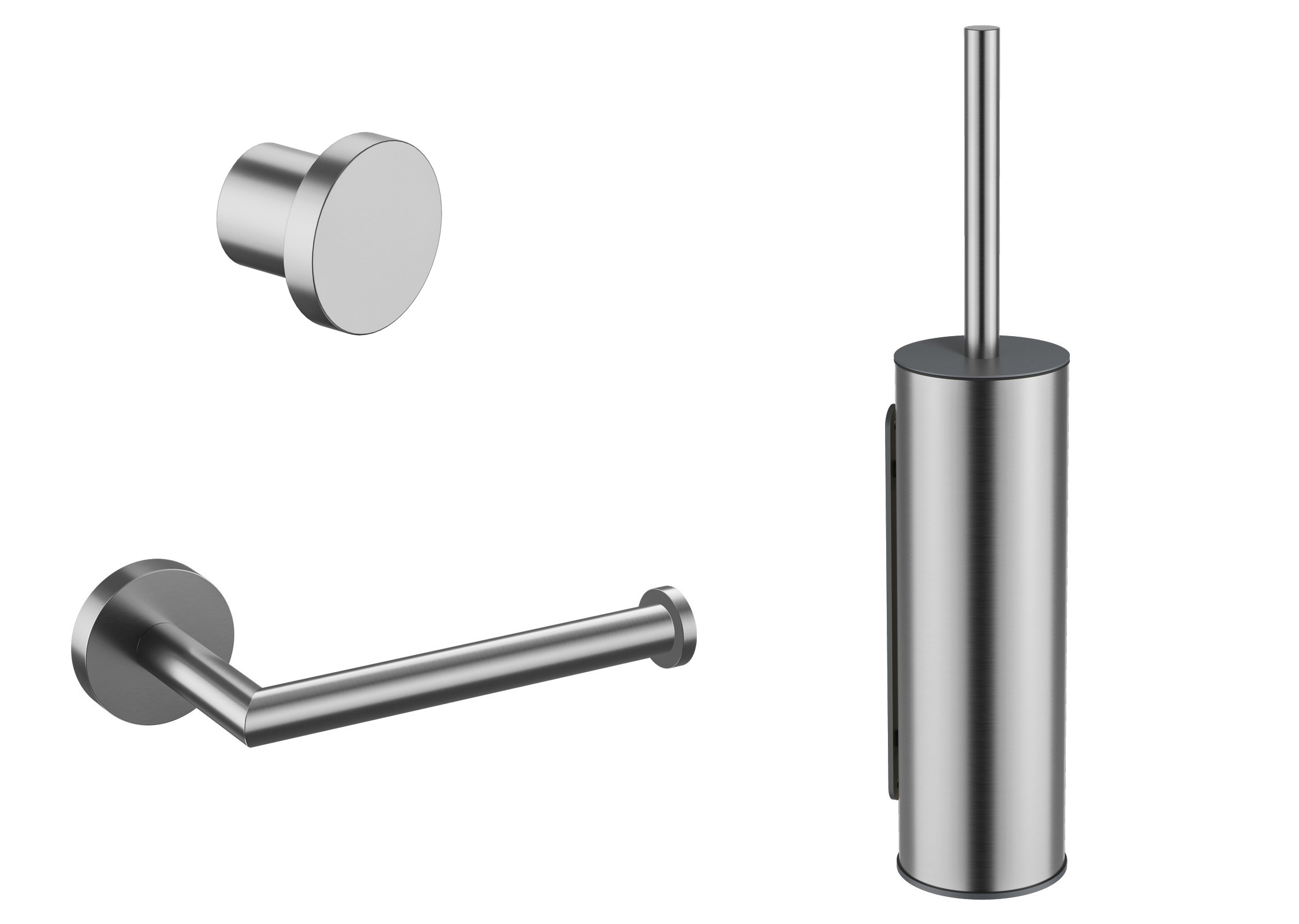 Luca toilet accessoire set: rolhouder borstelhouder en haak LA900BN Geborsteld nikkel
