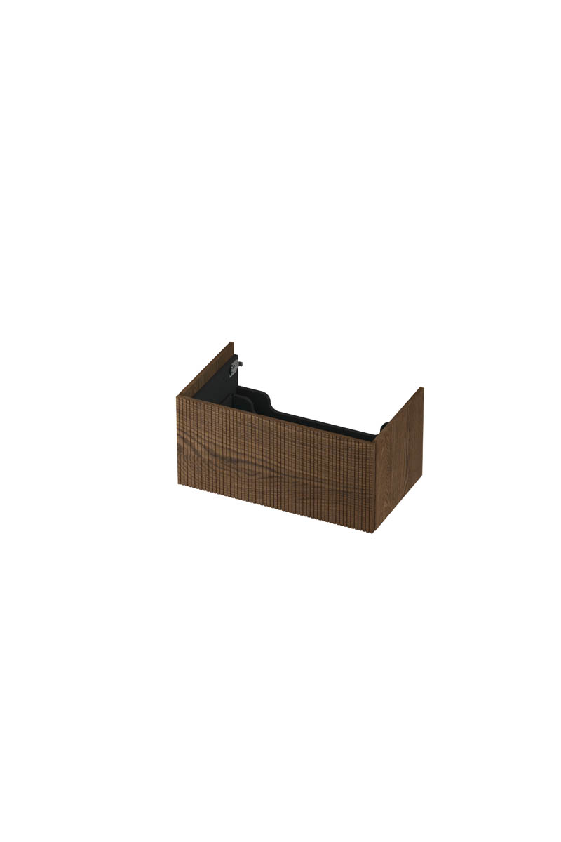 INK onderk. 1 lade push 2 open verticaal gefreesd H376xB800xD450 Massief eiken chocolate / 1259636