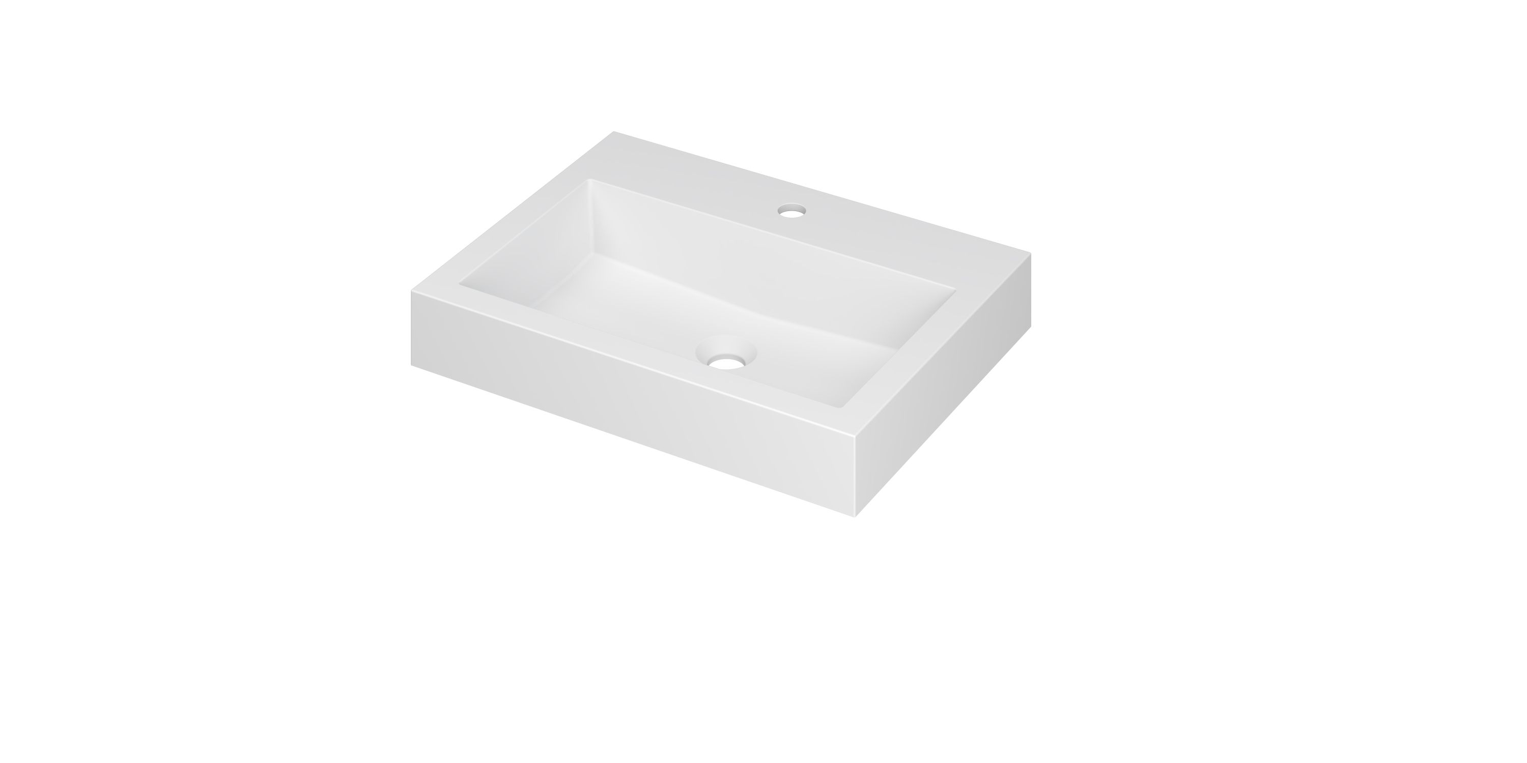INK Momento wast. Polystone met 1 krgt. 3421301 Mat wit H90xB600xD450