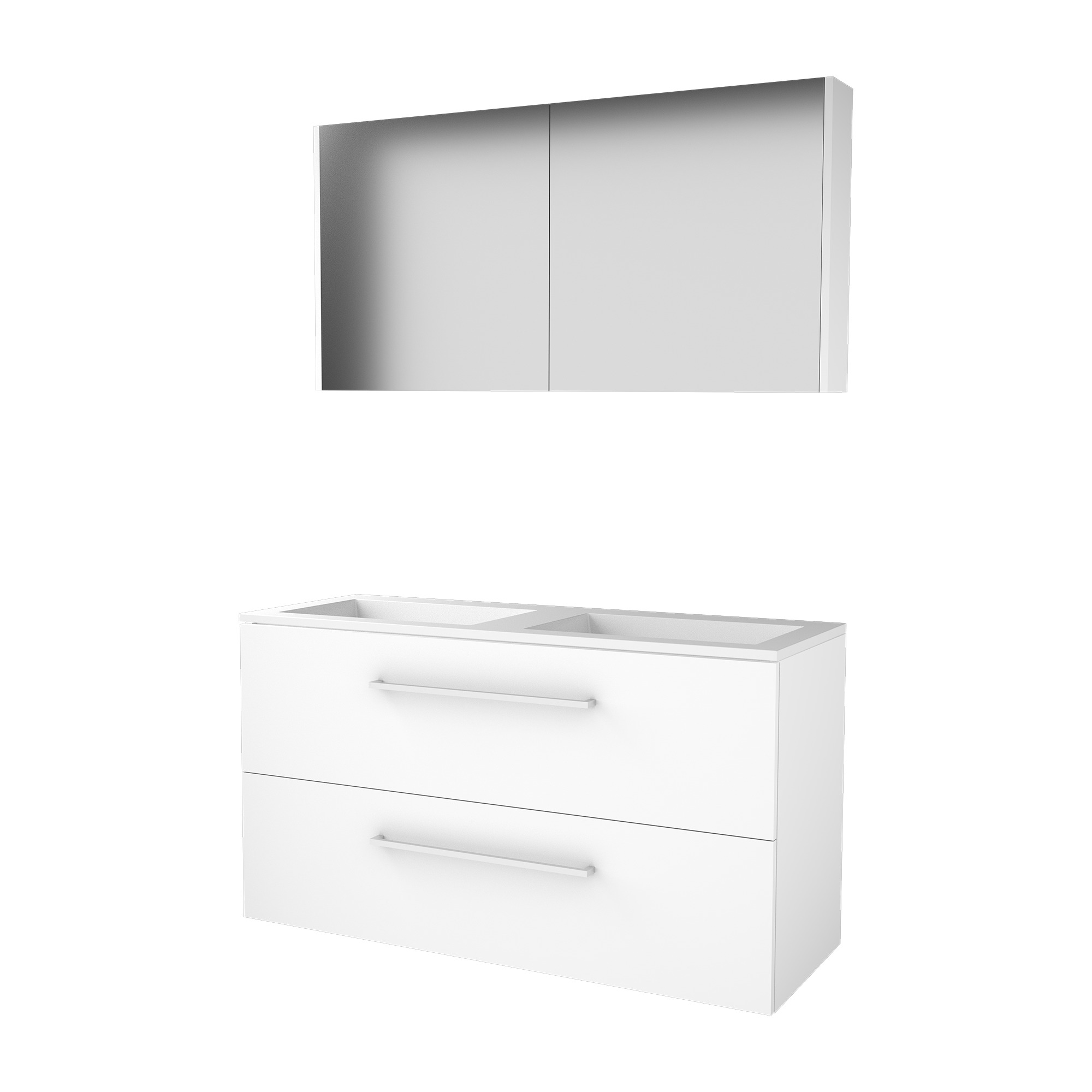 Basic Comfort 46 set 120x46cm met gr. 2 la Acryl wast. 0 krgt. incl. kast C46GR1202A0IW Ice White