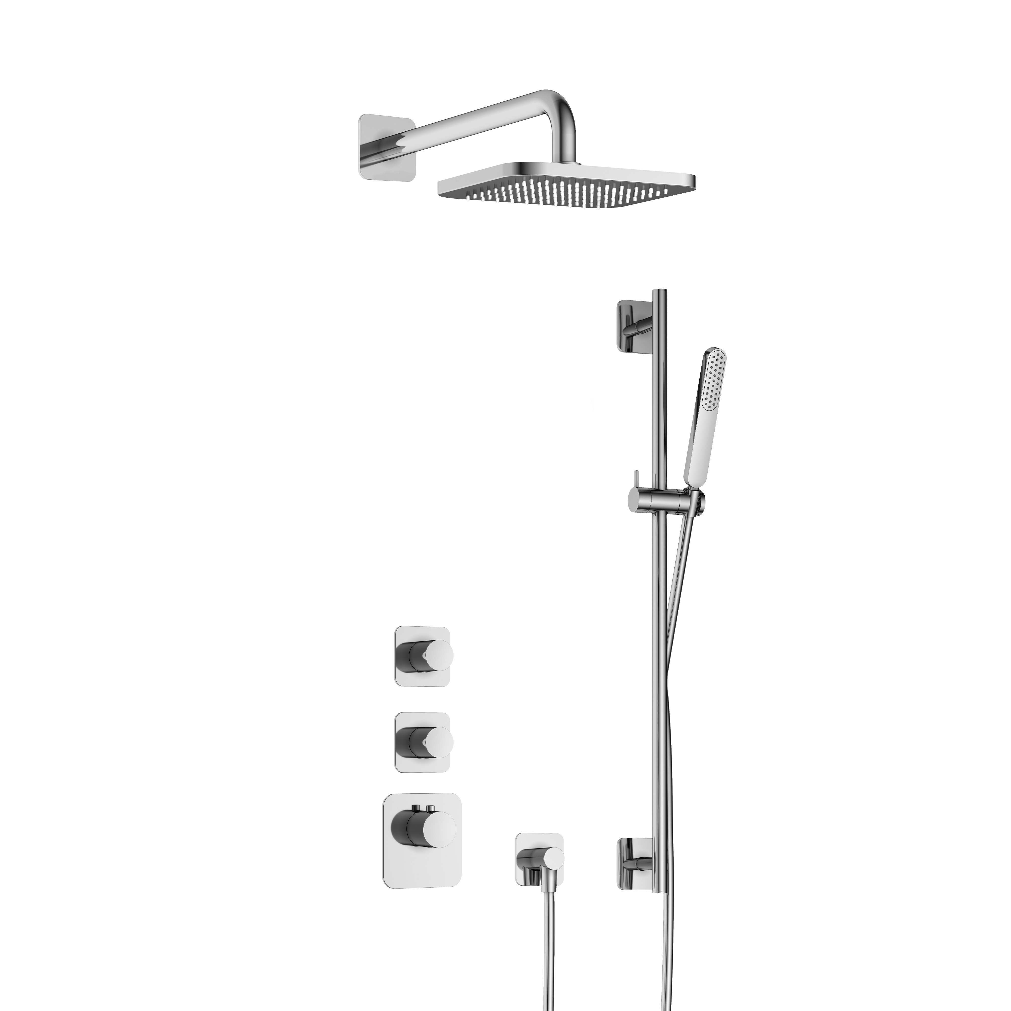Hotbath Gal Highflow inbouwset m. 2 stopkr. m. glijst. IBS40CR7 Chroom