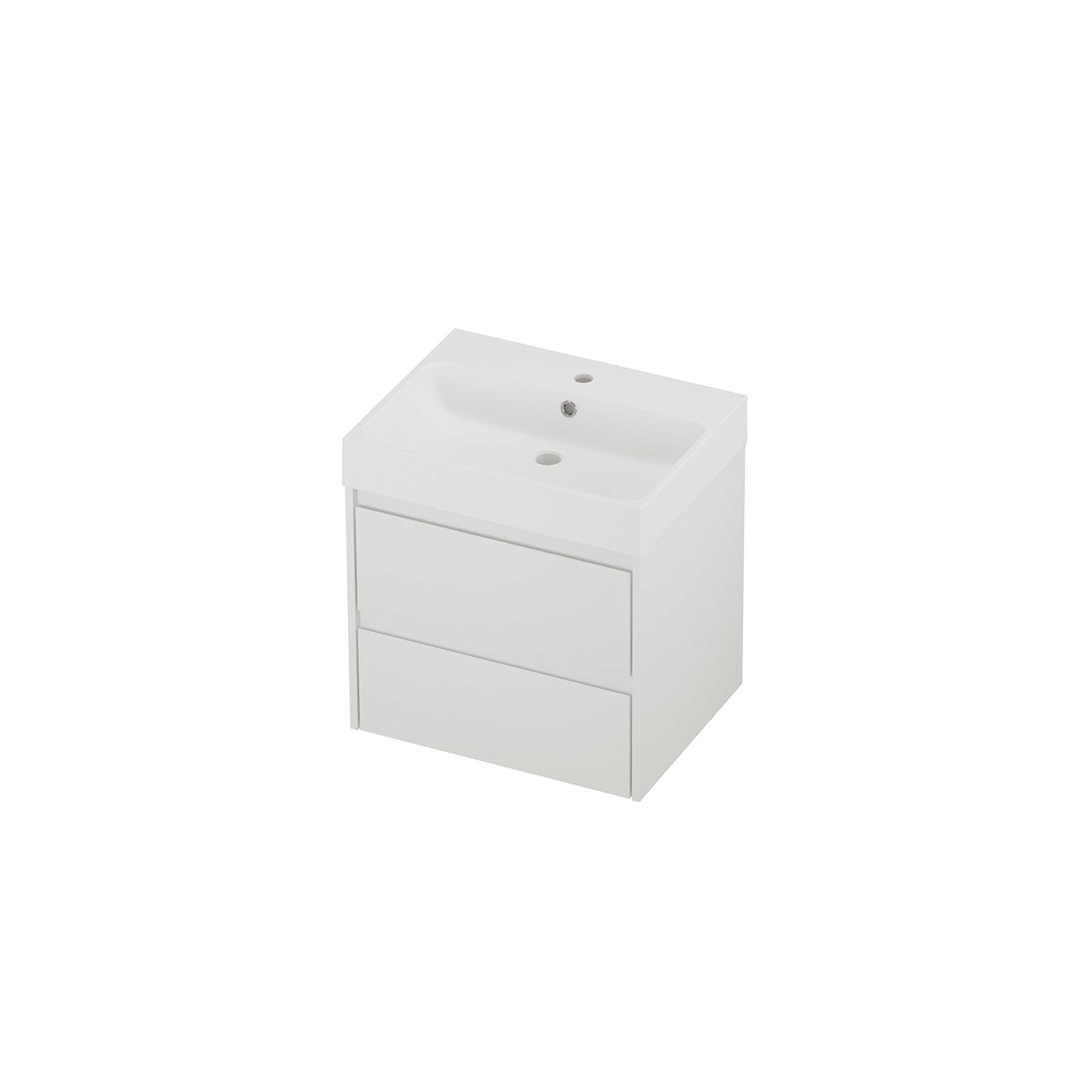 Proline set polystone Loft wast. met 1 krgt. en onderk. sym. PMWB601MW Mat wit/ Mat wit H620xB600xD460