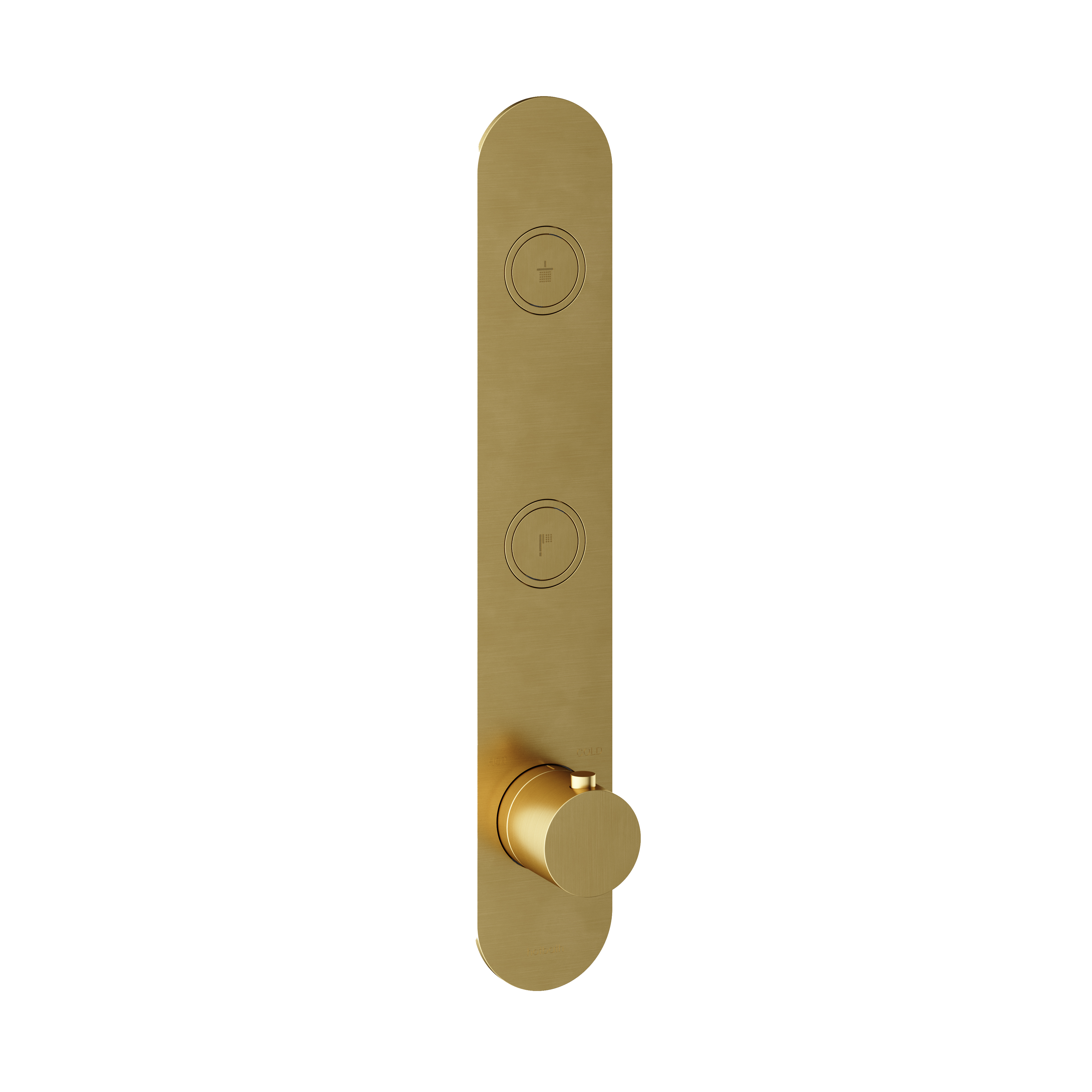 Hotbath Cobber afbouwdeel inbouwthermostaat met 2 pushbuttons PB066EXTBBP Geborsteld Messing PVD