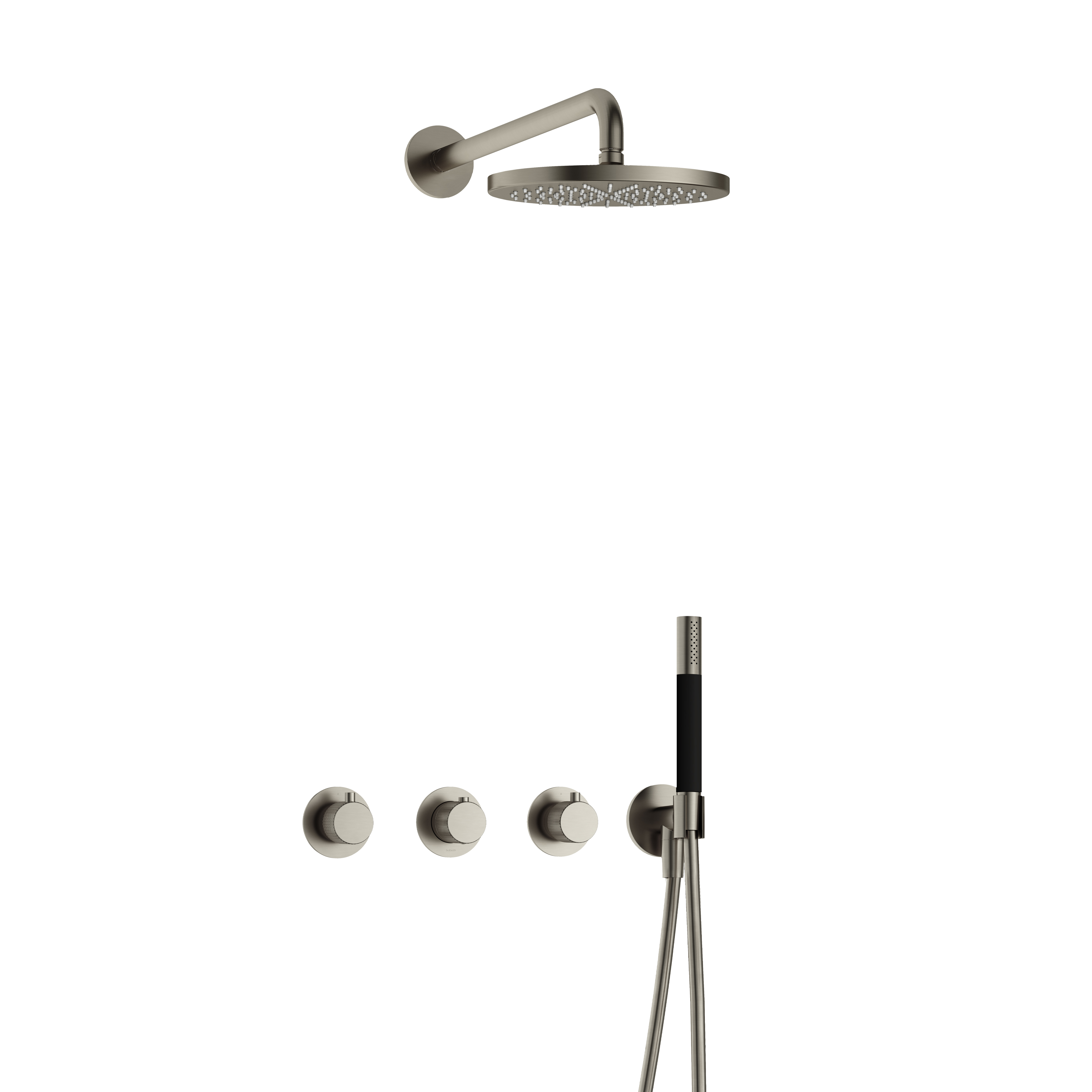 Hotbath Cobber X IBS CX7067 m. 2 stopkr. m. 15cm plaf.b. 25cm hoofdd. en glijst. IBSX70GN247 Geborsteld Nikkel