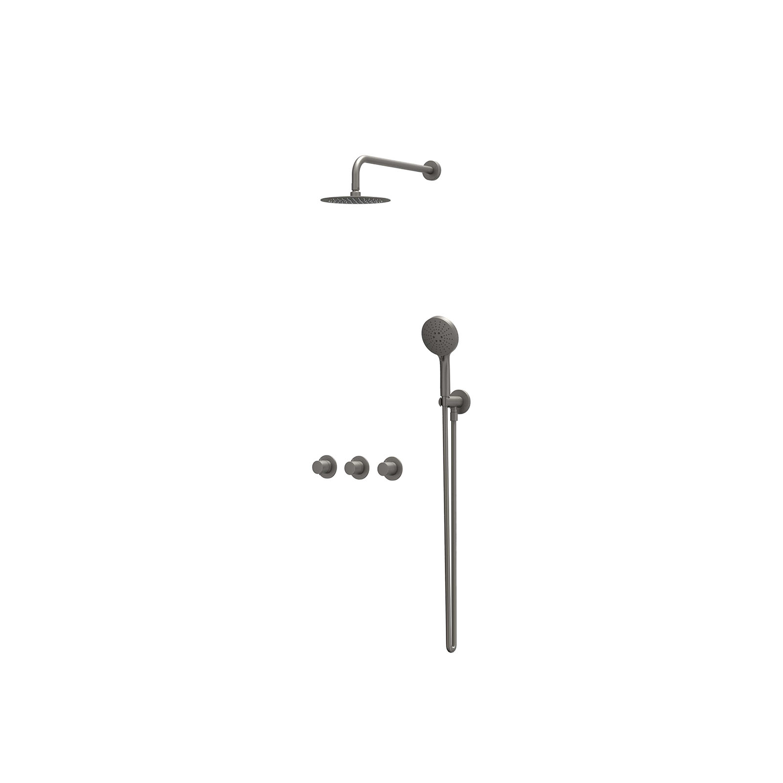 IVY Bond Inbouwset 2 stopkr.  w-arm 20cm sl houder  en 3-st handd CSB4GMBAAA gebr. metal black PVD