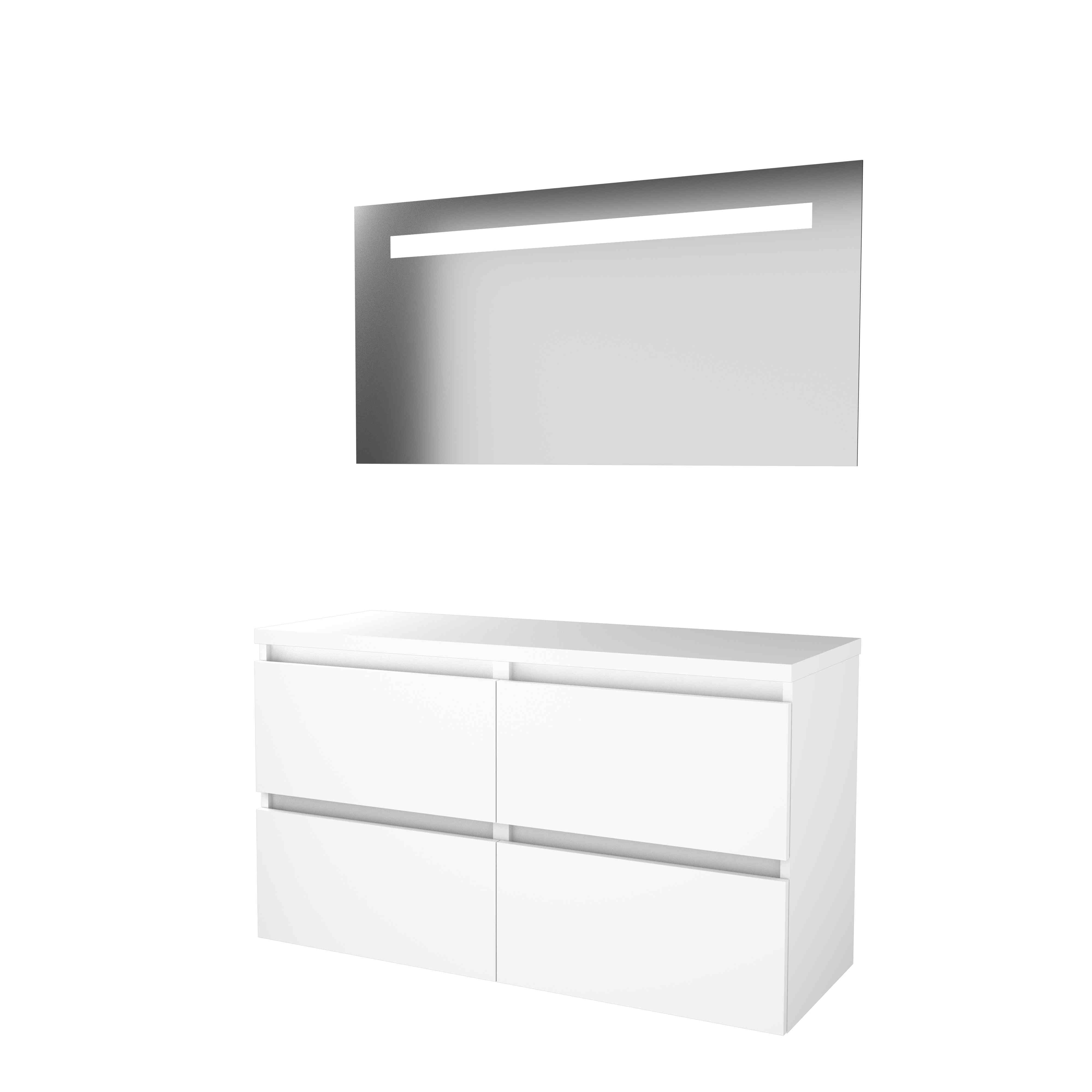 Basic Econom. 46 onderk. GL incl. 4 la + afdekplaat incl. spg. m. geint. Led B1200xD460 Ice White / 1813471