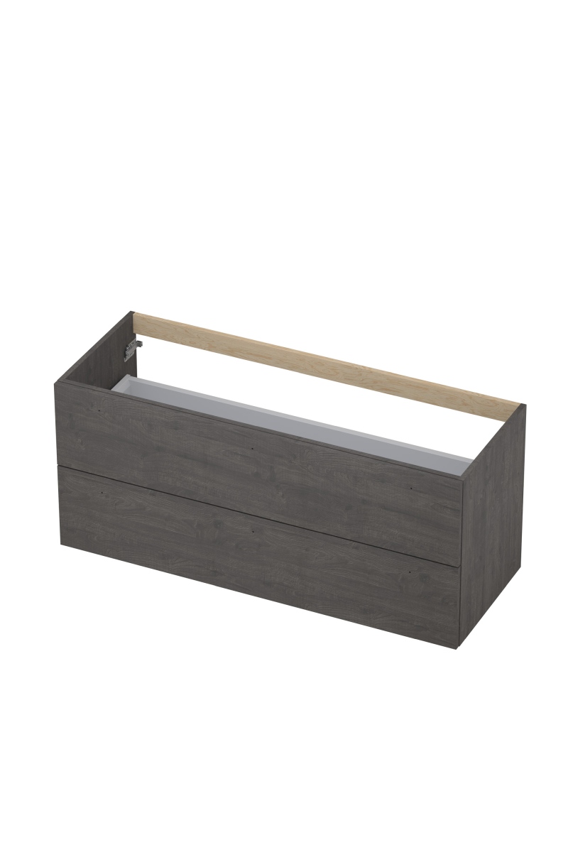 INK onderk. 2 laden met gr. hout decor 1101366 Oergrijs H520xB1200xD450
