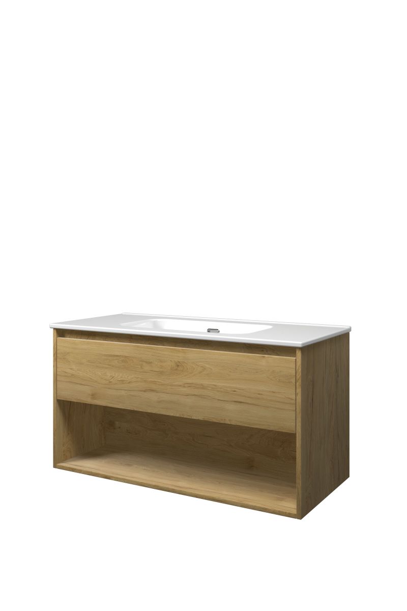 Proline set porselein Elegant wast. z. krgt. en onderk. met schap TGWA1000IO Ideal oak/Glans wit H540xB1000xD460