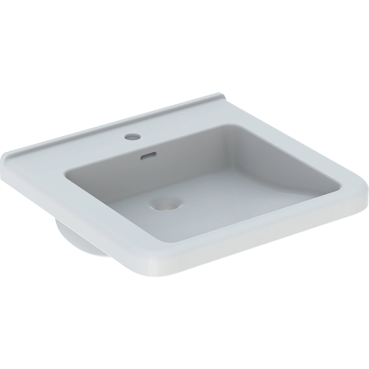 Geberit 300 Comfort Square Miva wastafel 55x52.5cm m.krgt. m.overl. S8309700001G Wit Tect