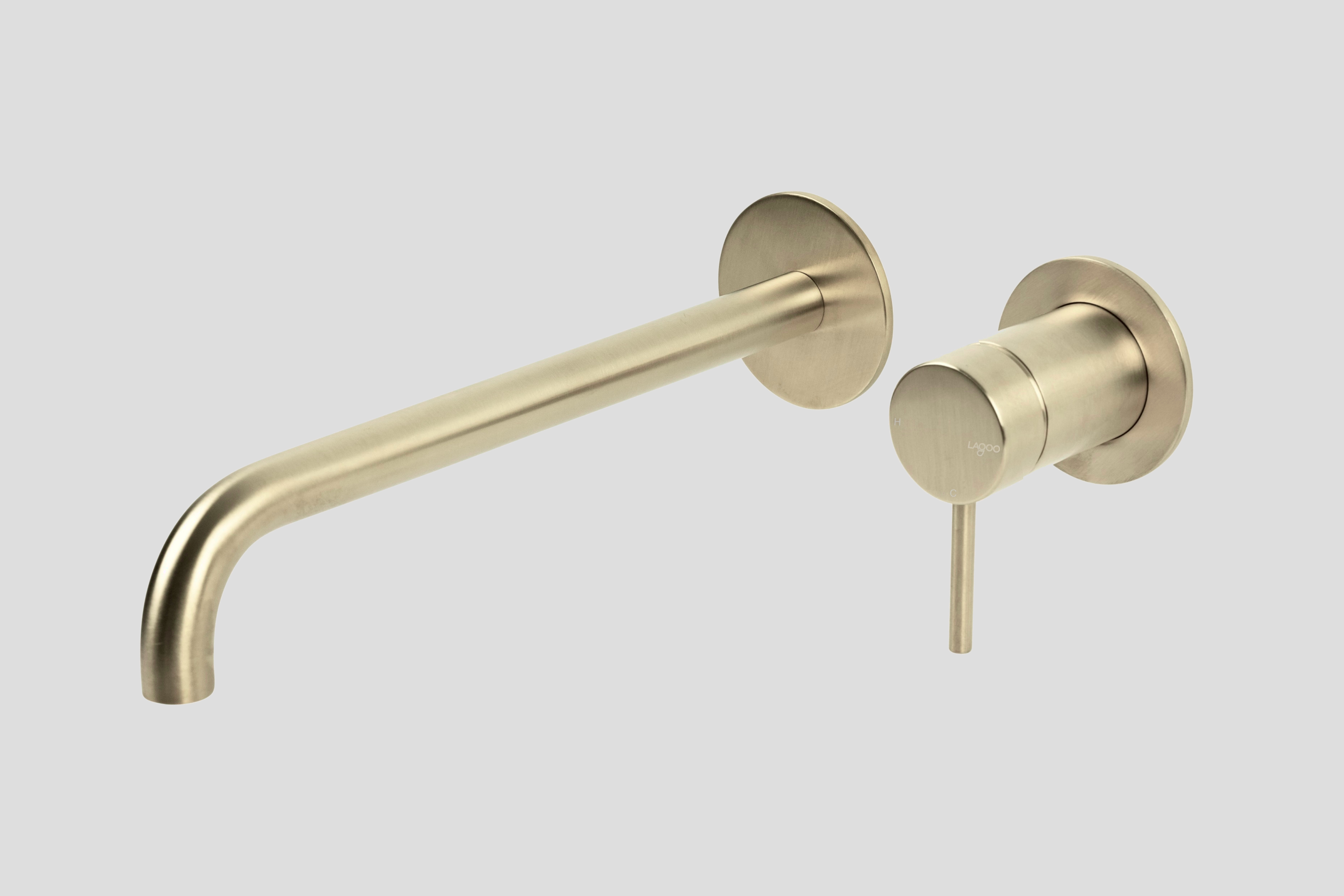 Lagoo Garda Inbouw wastafelmengkraan afbouwdeel m. uitloop 26 cm G1200-26PG Brushed Champagne PVD