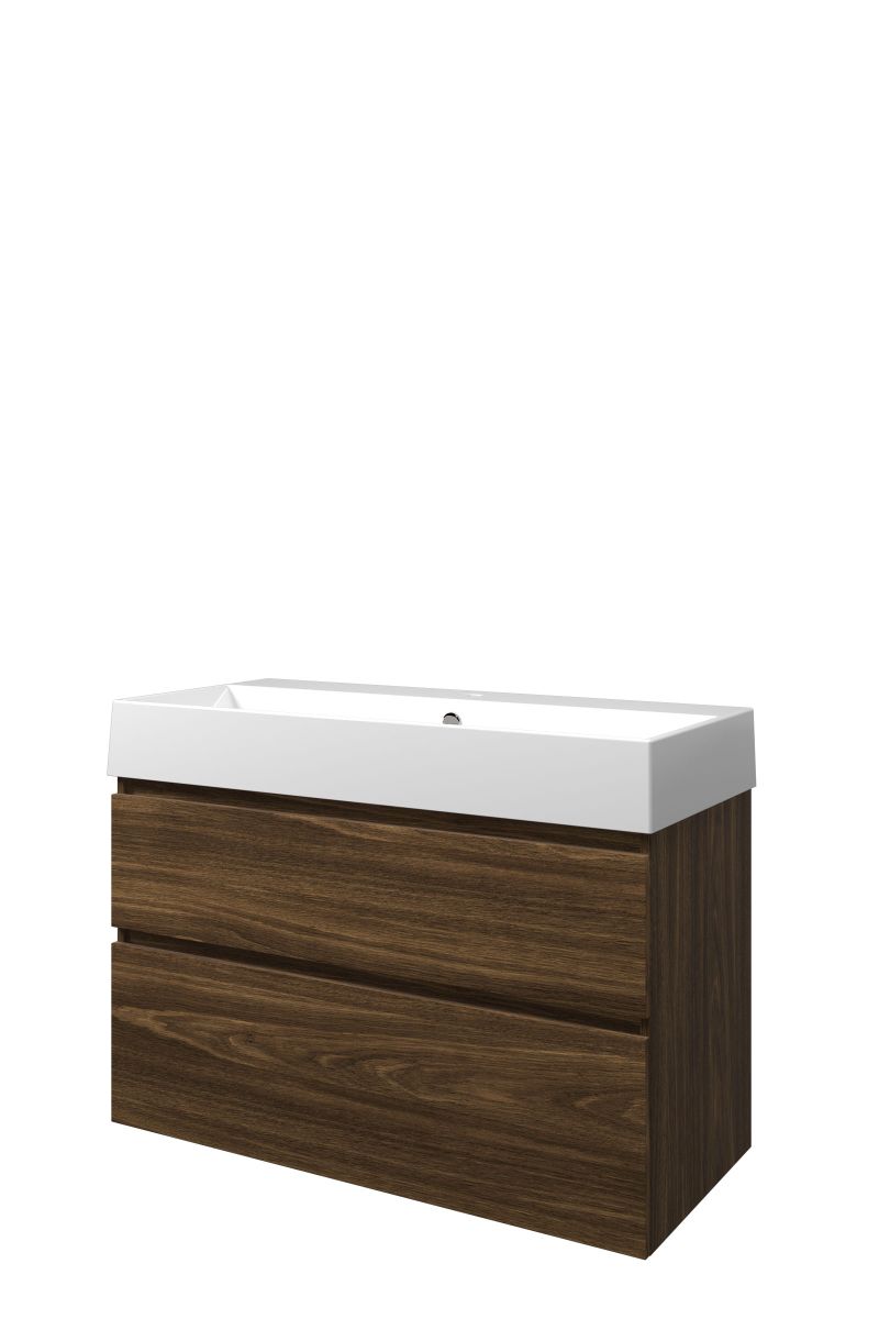 Proline set porselein Loft wast. met 1 krgt. en onderk. a-sym. ZGWC1001CA Cabana oak/Glans wit H700xB1000xD460
