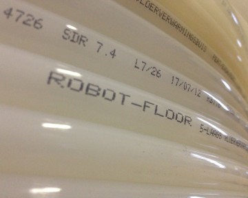 Mtr. PE-RT-buis 18x2 mm -  600 mtr. diffusiedicht Robotfloor 5 laags ( klasse 1 )
