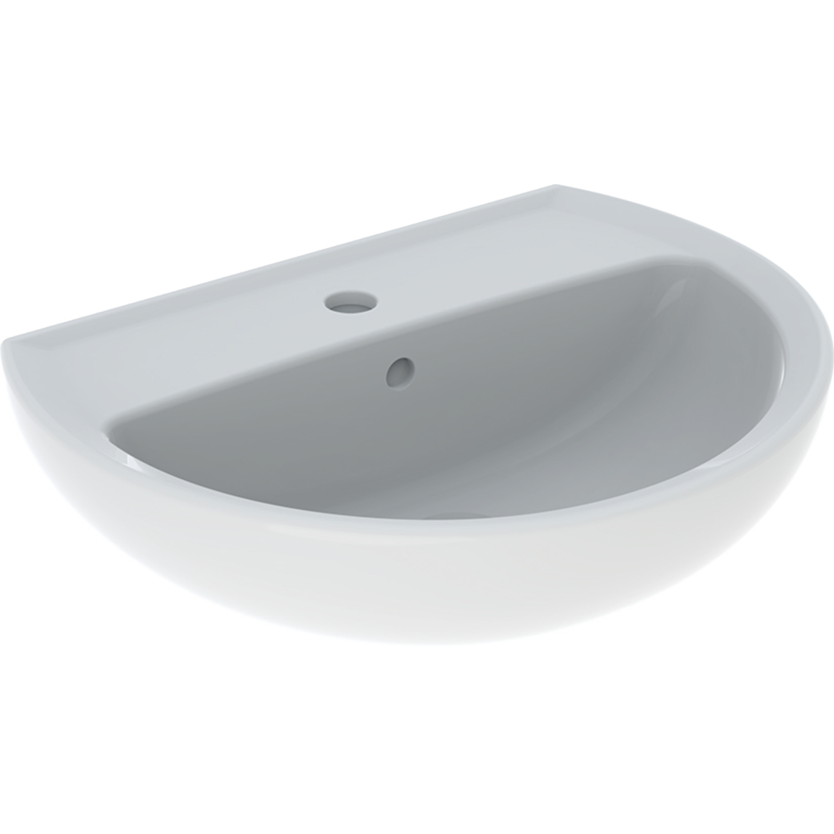 Geberit Bastia wastafel rond 55x42cm met kraangat met overloop wit 501.605.00.1