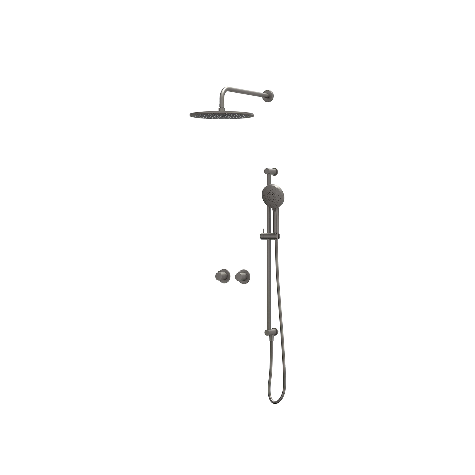 IVY Pact Inbouwset 2-weg  40cm w-arm 30cm me glijst.  en 3-st handd CSP3GMBFAB gebr. metal black PVD