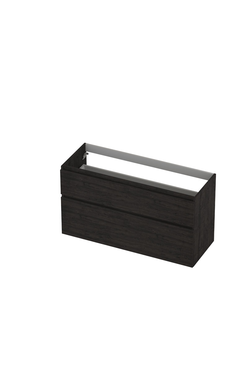 INK onderk. 2 la GL hout decor m. houten keerlijst a-symm. B1200xD450xH650 Houtskool eiken / 1257958