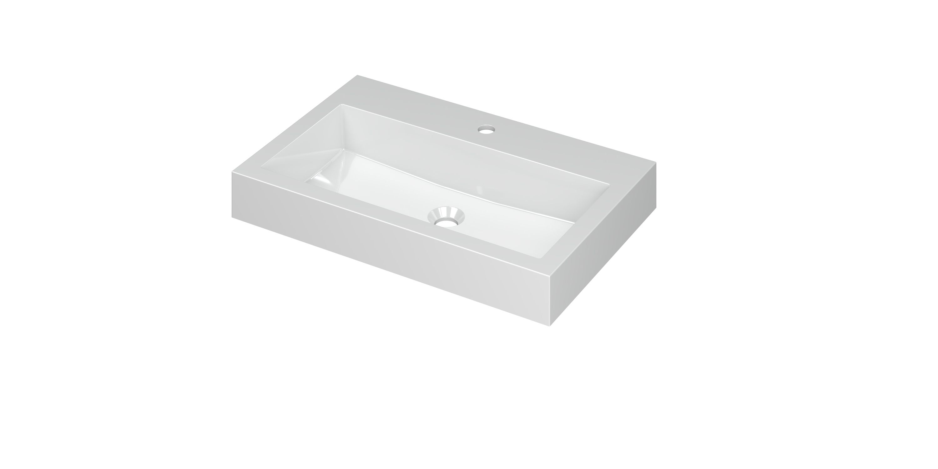 INK Momento wast. Polystone met 1 krgt. 3421011 Glans wit H90xB700xD450