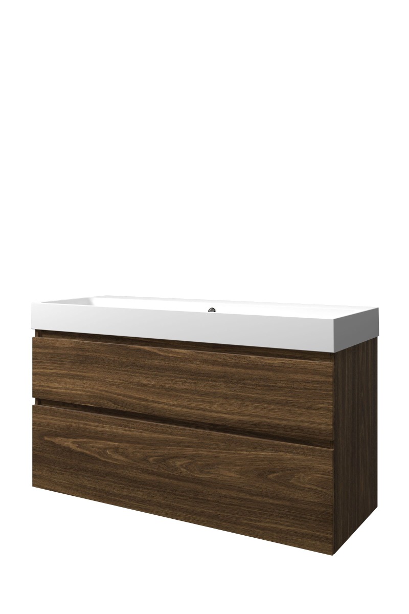 Proline set polystone Loft wast. z. krgt. en onderk. a-sym. 1817173 Cabana oak/Mat wit H700xB1200xD460