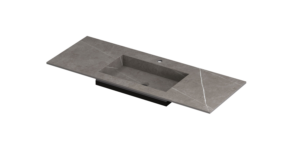 INK Post wast. keramische slab envelop bak midden m. 1 krgt. H10xB1200xD450 Armani grey mat / 210071
