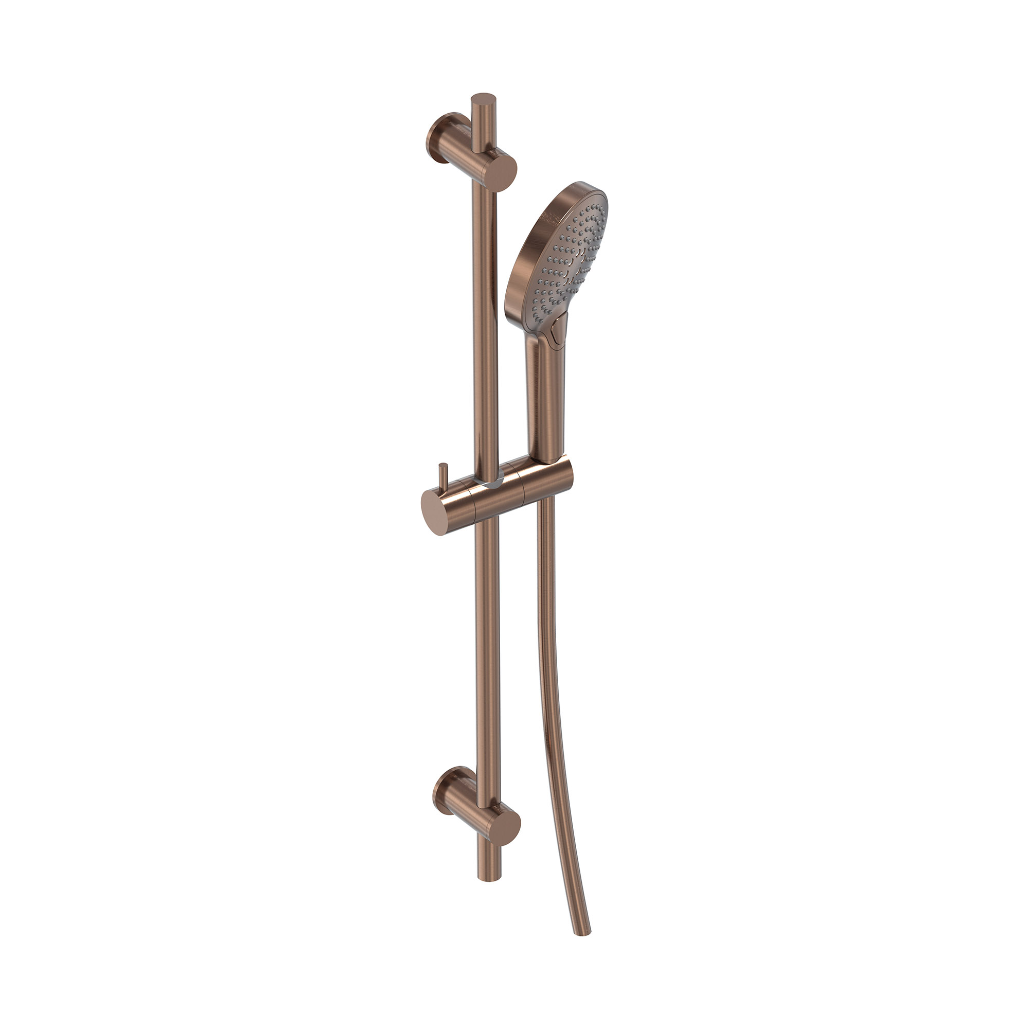 MAY Glijstangset met 3-standen handdouche doucheslang en glijstang 70cm 6804055 Geborsteld mat koper PVD