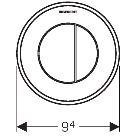 Geberit inbouwdrukker 10 pneumatisch 2 spoeling 116.055.KM.1 chroom / zwart