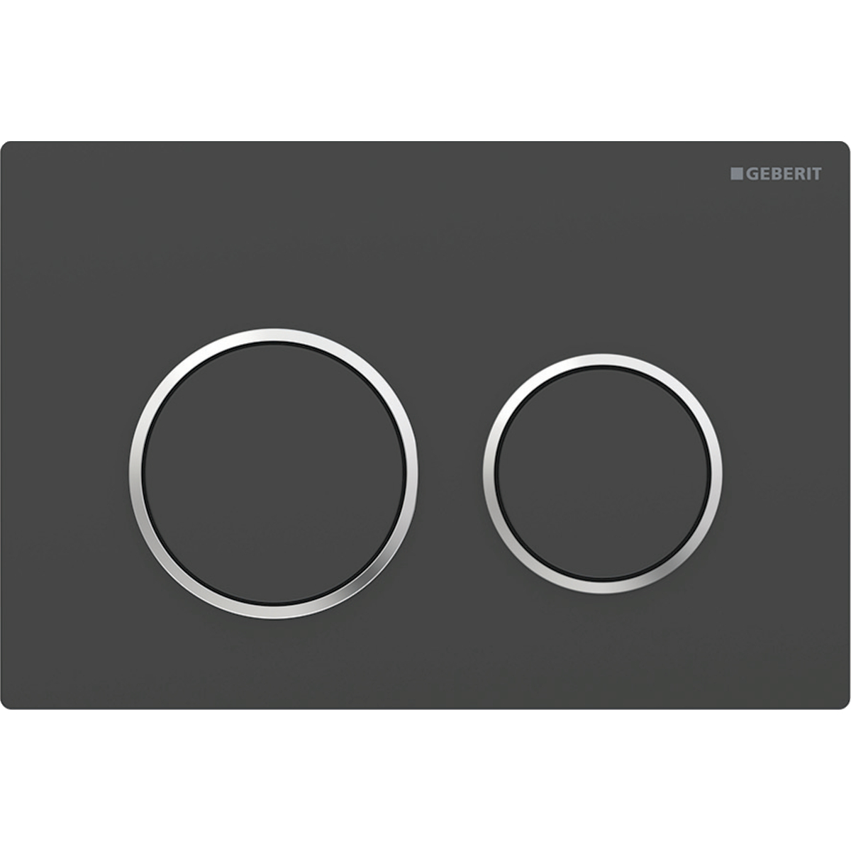 Geberit Omega20 bedieningsplaat 2- toets round matzwart - chroom - matzwart 115.085.14.1