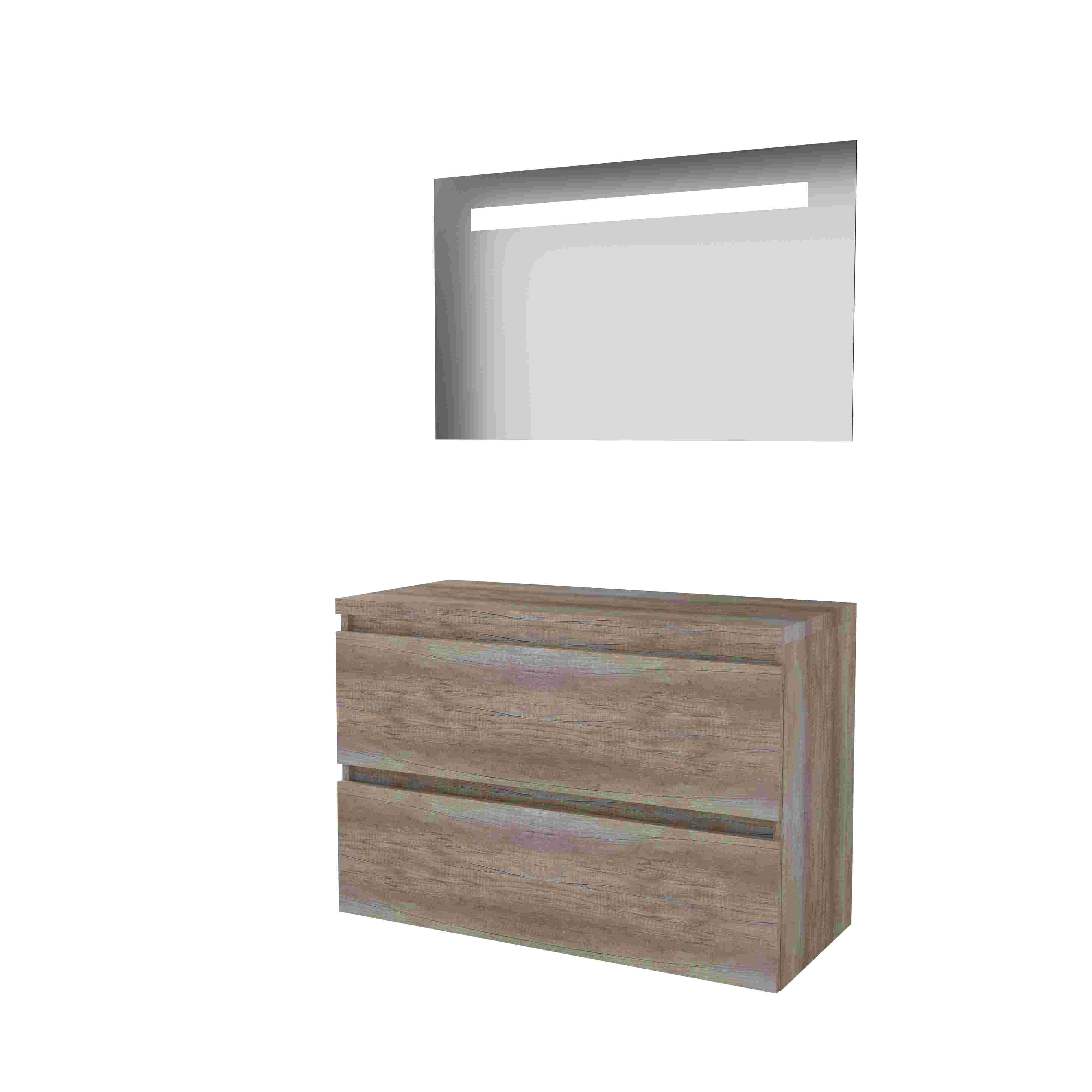 Basic Econom. 46 onderk. GL incl. 2 la + afdekplaat incl. spg. m. geint. Led B1000xD460 Scotch Oak / 1813467