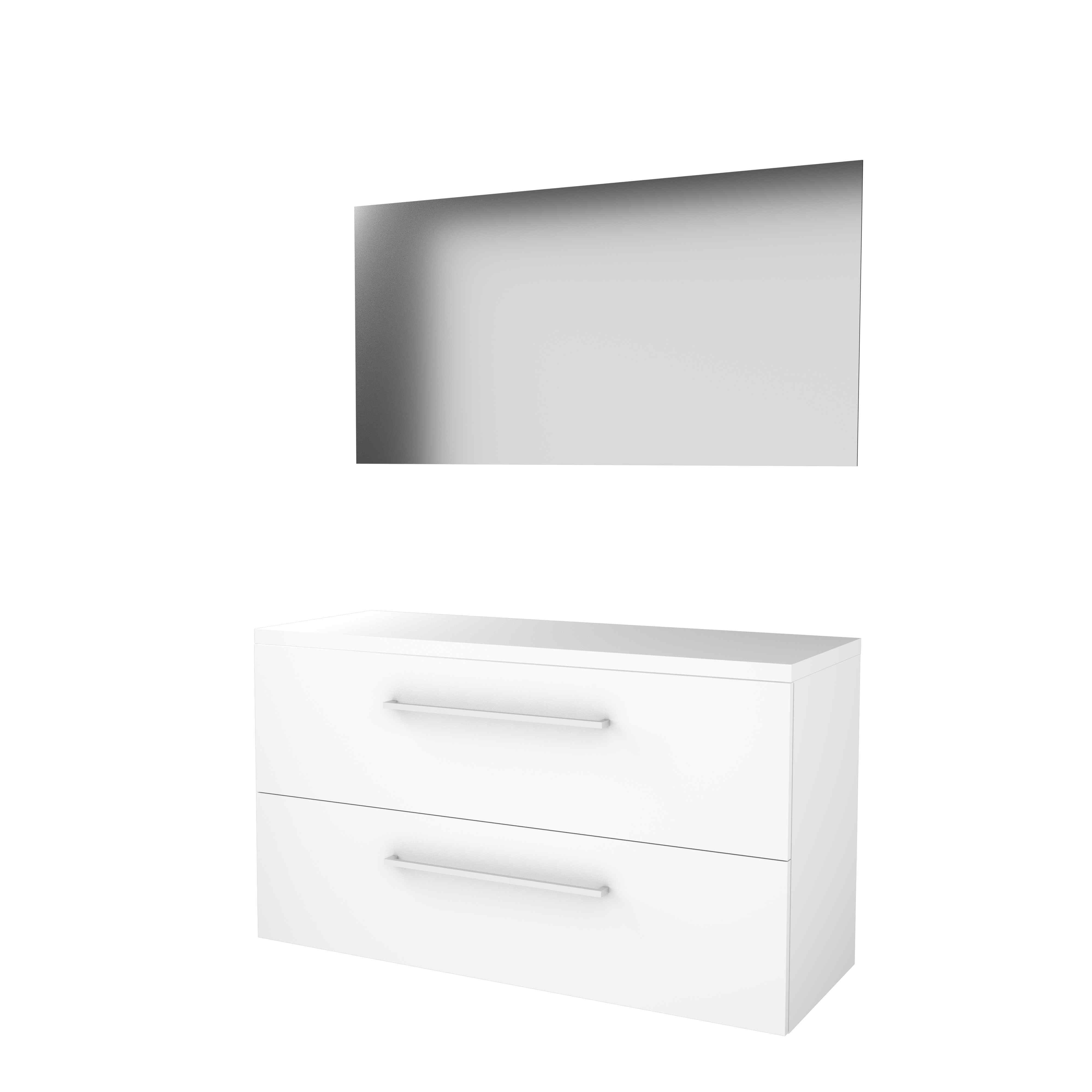 Basic Ultimate 46 onderk. m. gr. incl. 2 la + afdekplaat incl. spg. m. LED ind. o+b B1200xD460 Ice White / 1813612