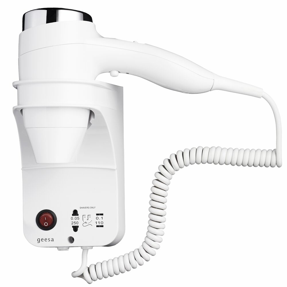 Geesa Haardroger 1400 W. 3 snelheden scheerstopcontact 916474 wit