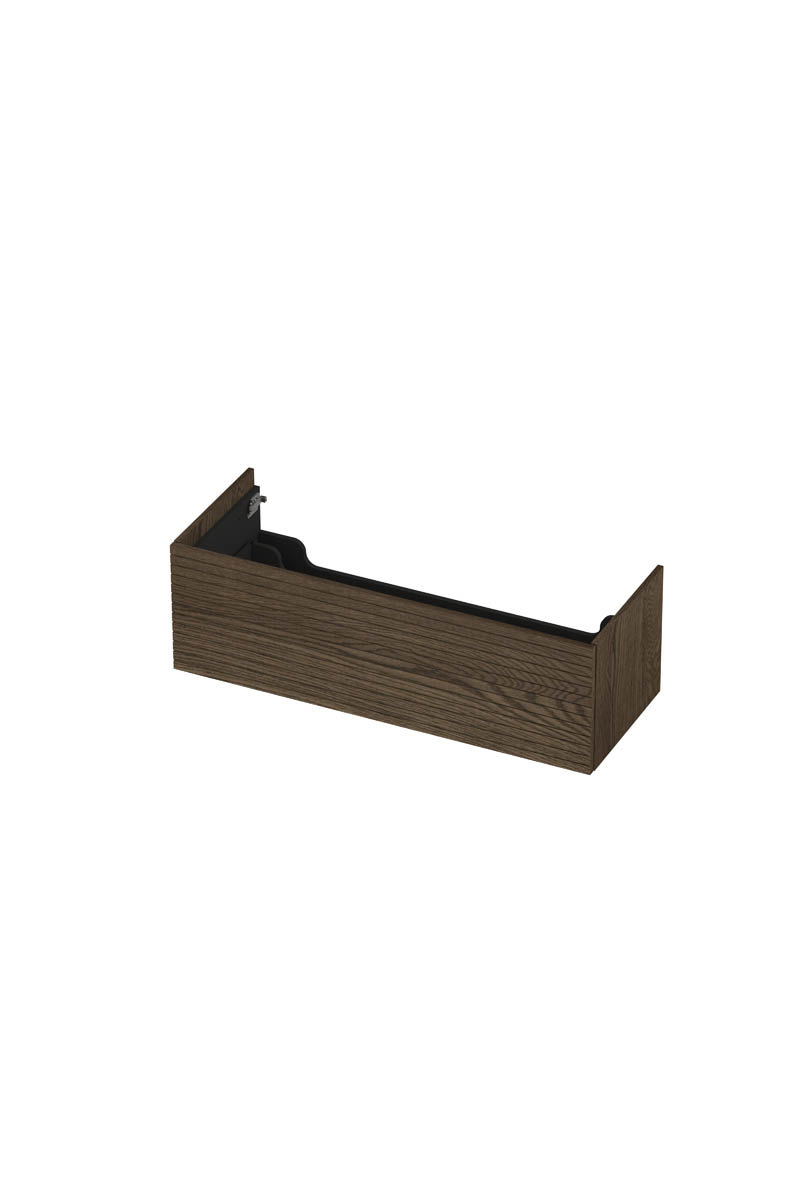 INK onderk. 1 lade push 2 open horizontaal gefreesd H376xB1200xD450 Massief eiken charcoal / 1259783