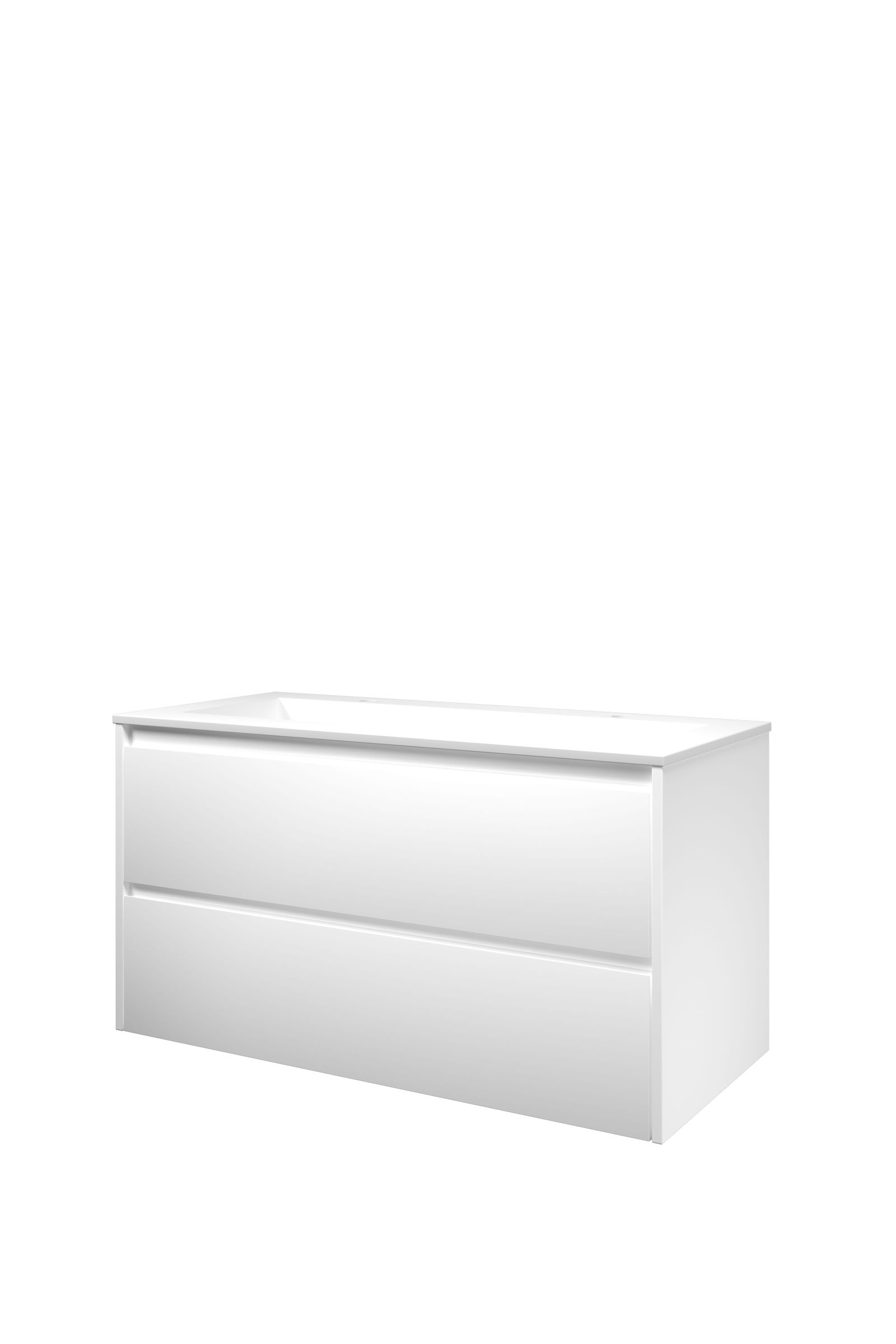 Proline set polystone Elegant wast. met 2 krgt. en onderk. sym. AMWB1002MW Mat wit/ Mat wit H540xB1000xD460