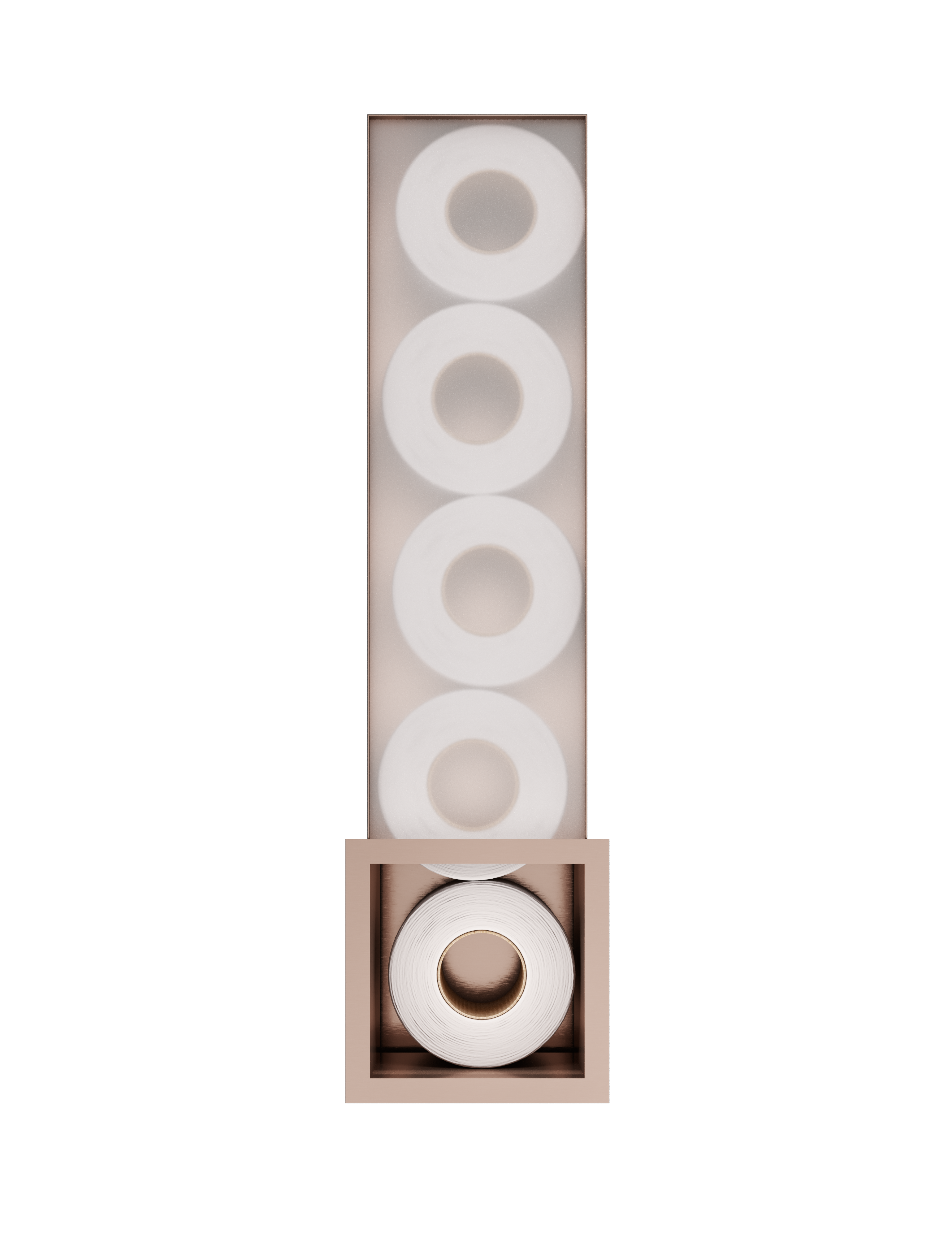 Hotbath More inbouw reserverol houder voor 6 rollen 16x60x14cm ST016BCP Geborsteld koper PVD