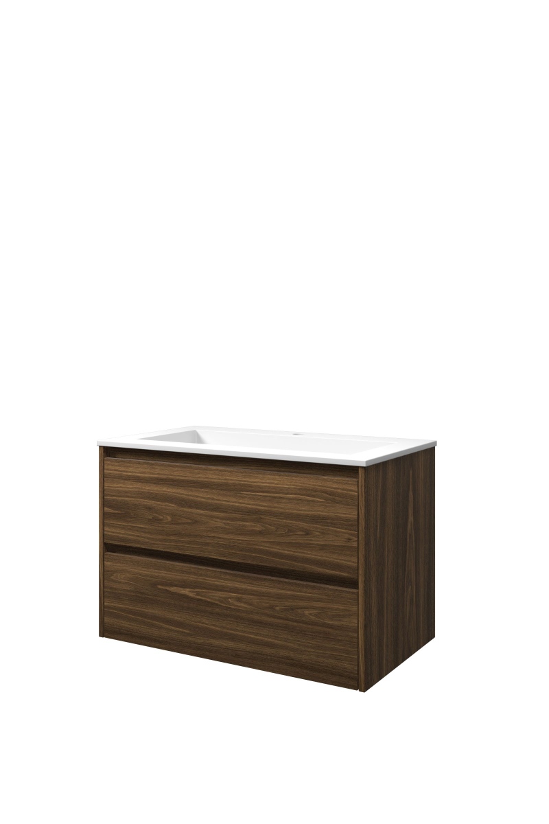 Proline set polystone Elegant wast. met 1 krgt. en onderk. sym. AMWB801CA Cabana oak/Mat wit H540xB800xD460