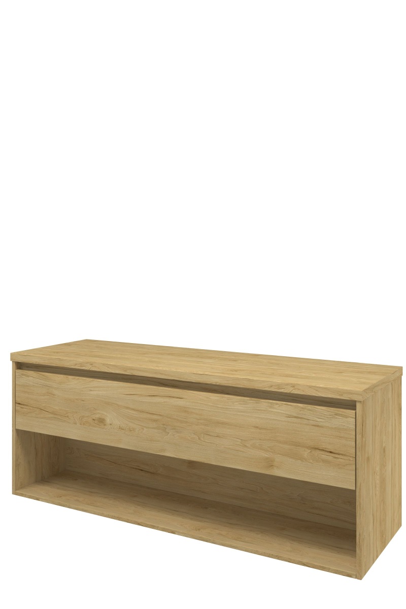 Proline Top afdekplaat + onderk. m. schap DIOA140 H552xB1400xD460 Ideal oak