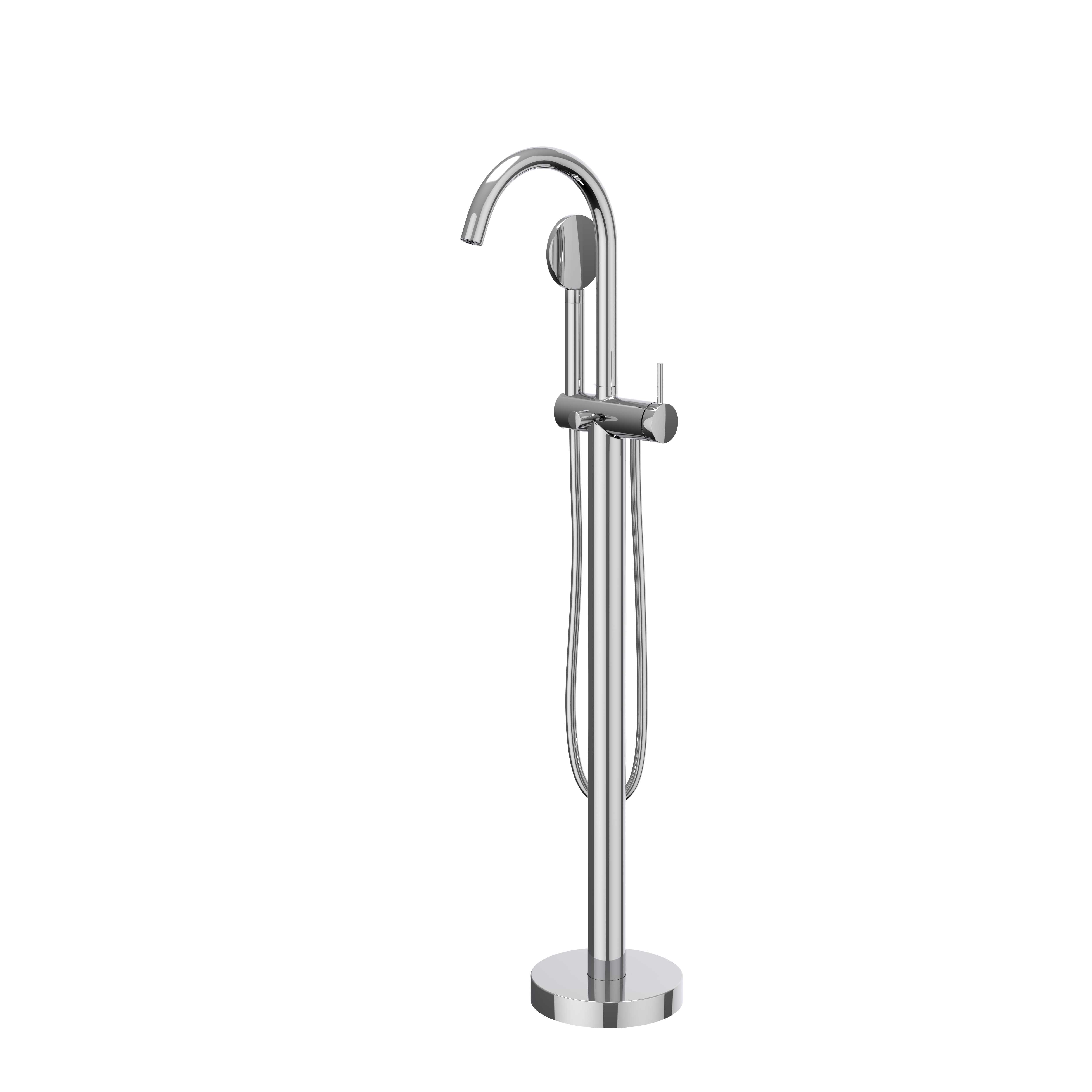 IVY Bond Badkraan vrijstaand m/draaibare uitloop en satin spray handd 6303001 Chroom