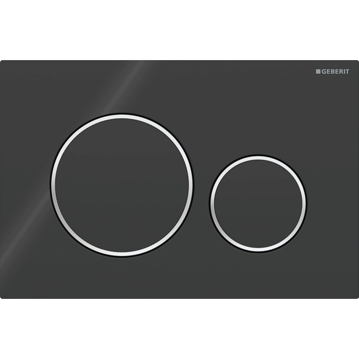 Geberit Sigma20 bedieningsplaat 2- toets round zwart - chroom - zwart 115.882.KM.1