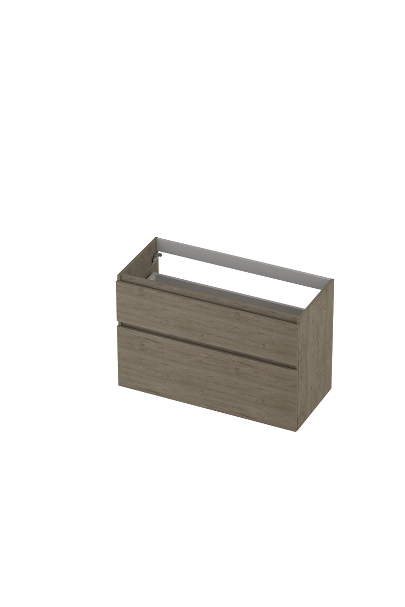 INK onderk. 2 la GL hout decor m. houten keerlijst a-symm. B1000xD450xH650 Greige eiken / 1257949