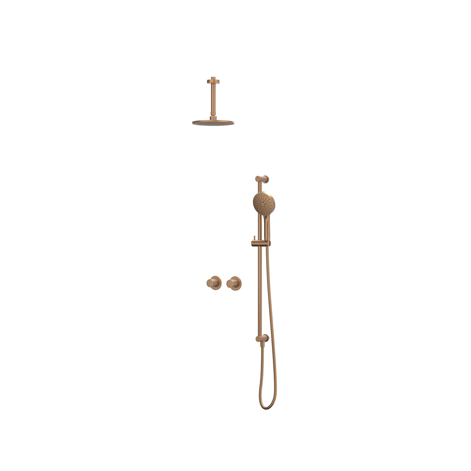 IVY Bond Inbouwset 2-weg  15cm plaf. 20cm me glijst.  en 3-st handd CSB3GKBDBB gebr. mat koper PVD