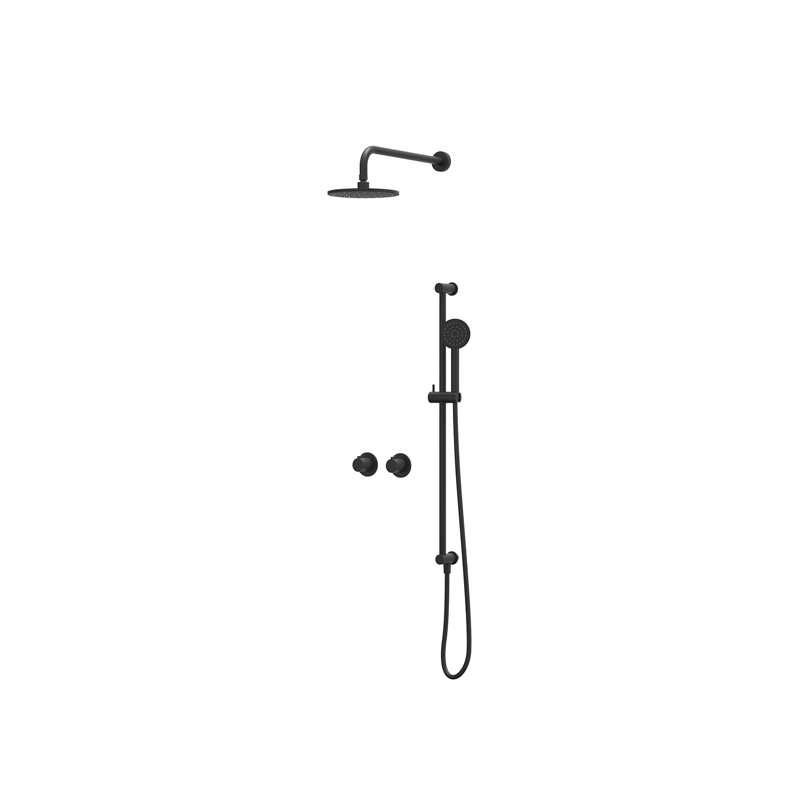 IVY Pact Inbouwset 2-weg  40cm w-arm 20cm me glijst.  en satin sp. CSP3MZCDAB Mat zwart PED