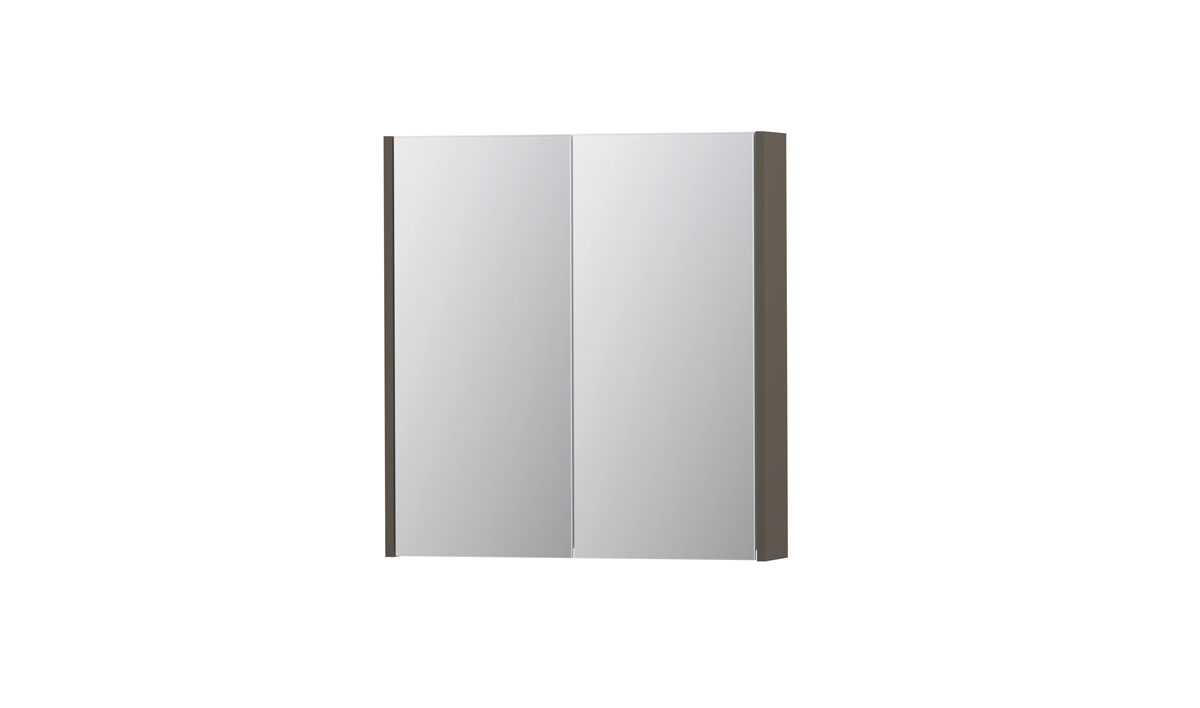INK spiegelkast met 2 dubbelz. spiegeldeuren en stopc./schak. 1105154 Mat taupe H730xB700xD140