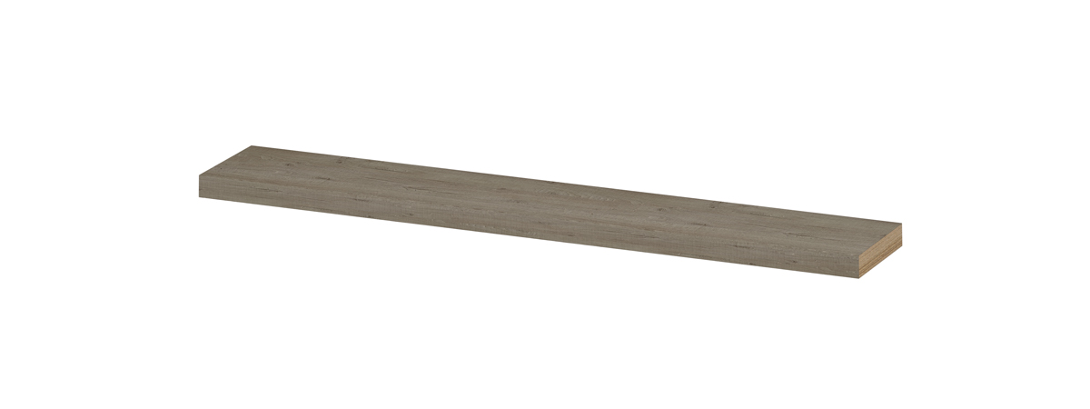 INK wandplank in dekor dikte 35mm voorzijde afgekant tbv nis 1258714 Greige eiken H35xB1200xD200