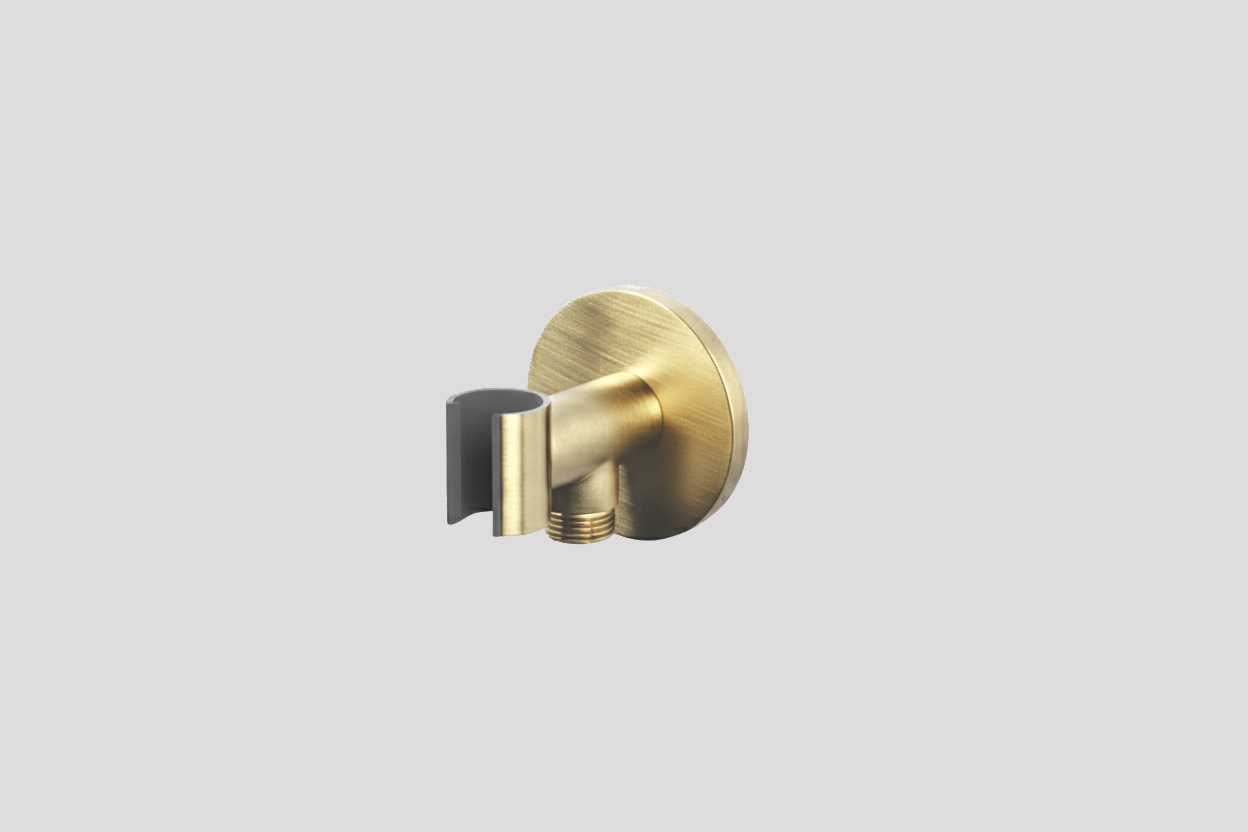 Lagoo Garda Handdouchehouder + wanduitlaat G2244PG Brushed Champagne PVD