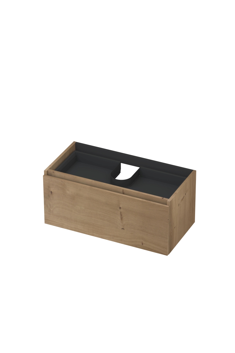 INK Fineer onderkast 1L m. binnenla gr.loos houten keerlijst fineer 1221332 Ash grey H400xB900xD450