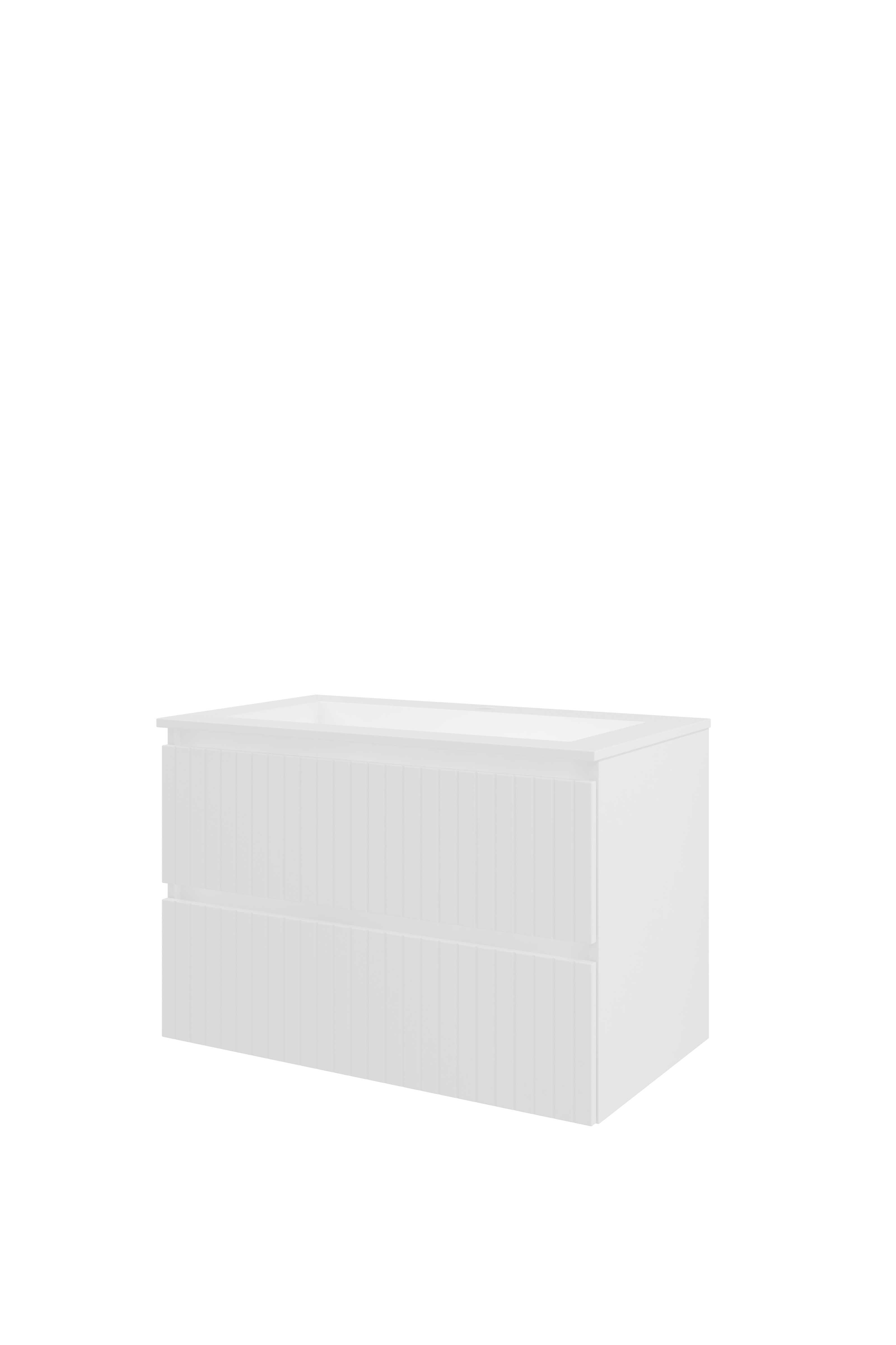 Proline Set polystone Elegant wast. met 1 krgt. en onderkast sym. gefr. AMWD801MW Mat wit/ Mat wit 800x460x540
