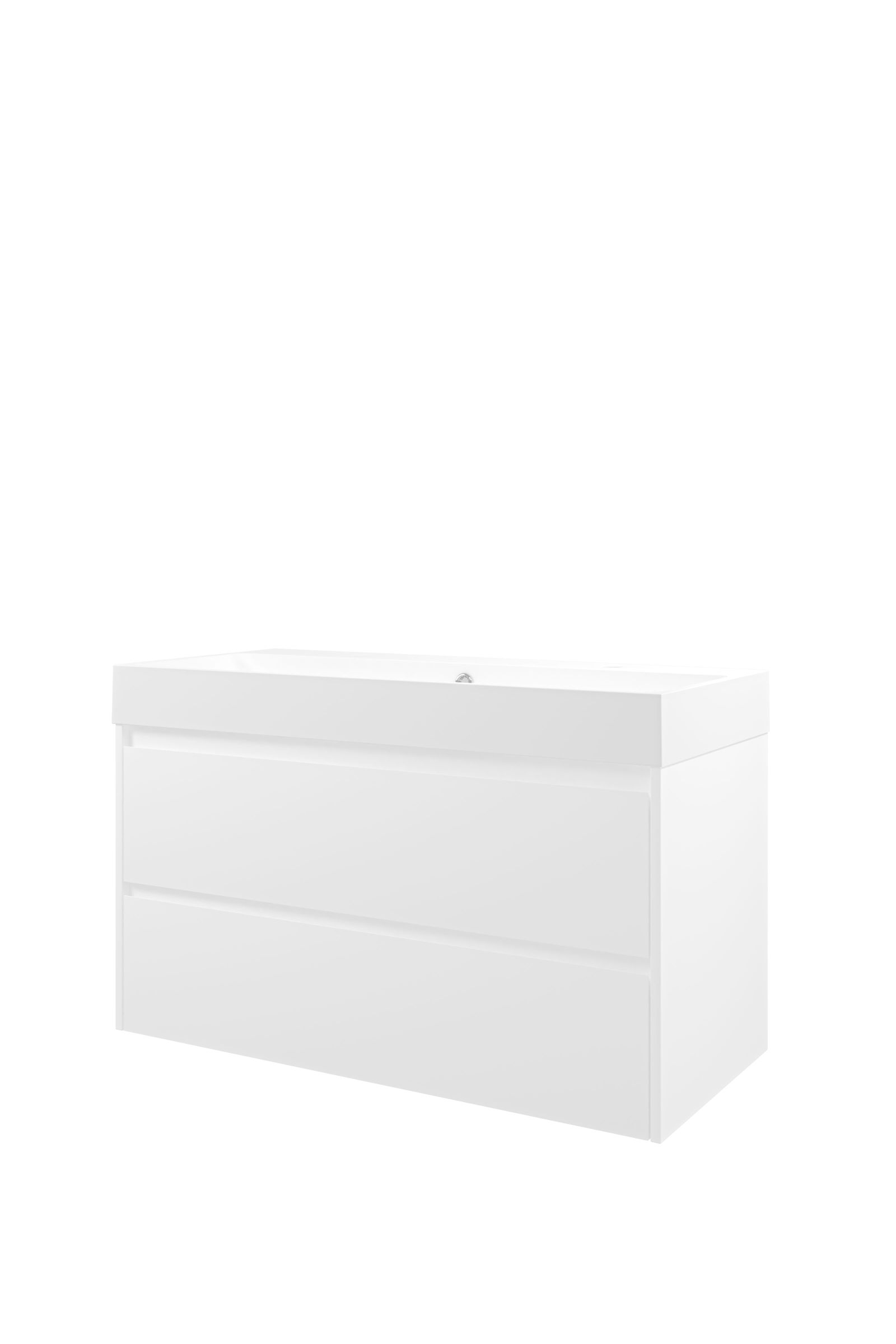 Proline set polystone Loft wast. met 2 krgt. en onderk. sym. PMWB1002MW Mat wit/ Mat wit H620xB1000xD460
