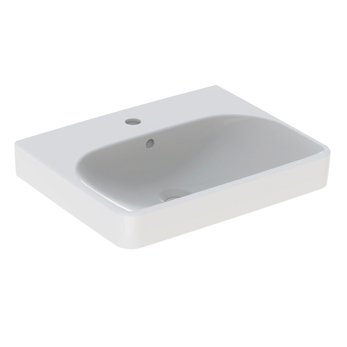 Geberit Smyle Square wastafel 55x44cm m.krgt. m.overl. 500.259.01.8 Wit KeraTect