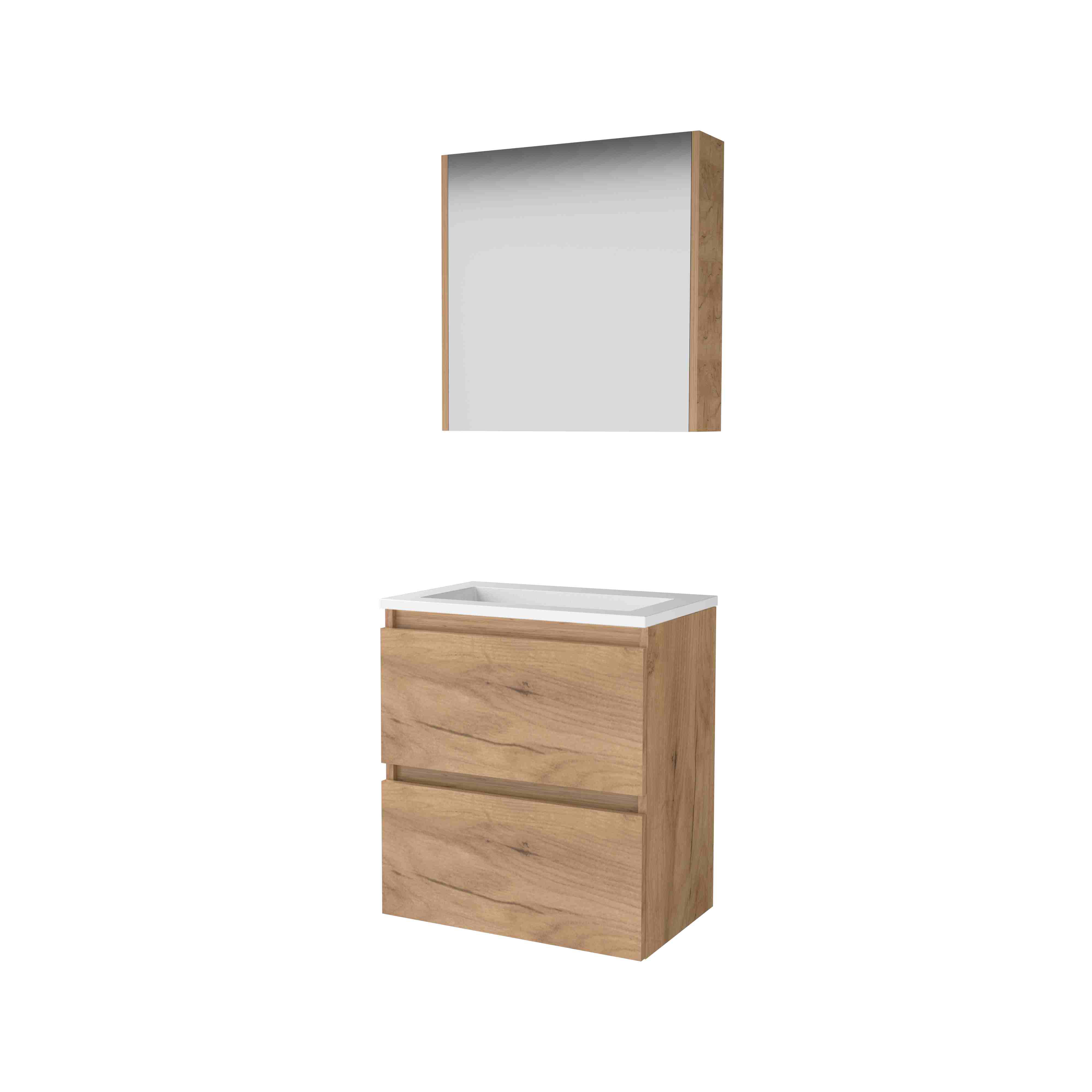 Basic Comfort 39 set 60x39cm greepl. 2 la Acryl wast. 0 krgt. incl. kast C39GL60A0WO Whisky Oak