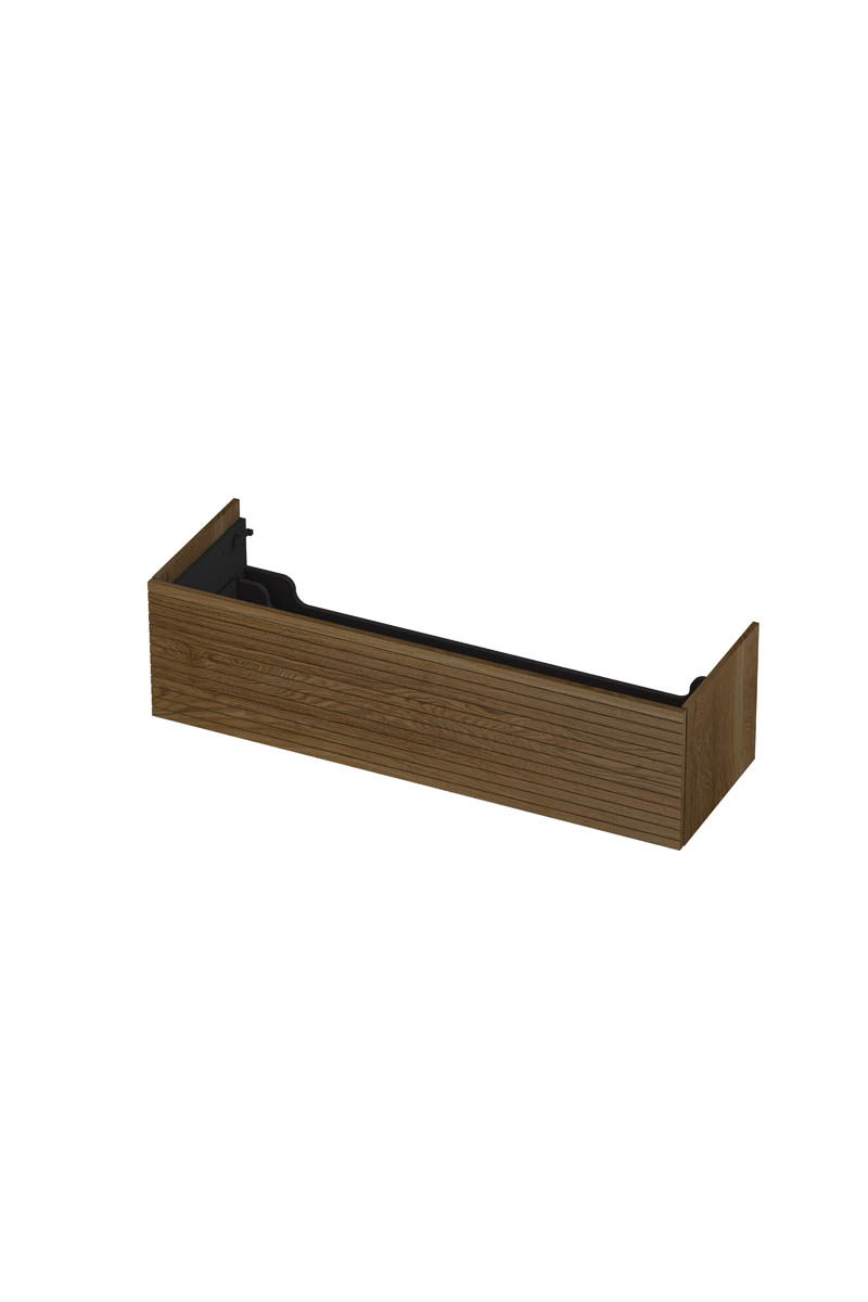 INK onderk. 1 lade push 2 open horizontaal gefreesd H376xB1400xD450 Massief eiken ash grey / 1259831